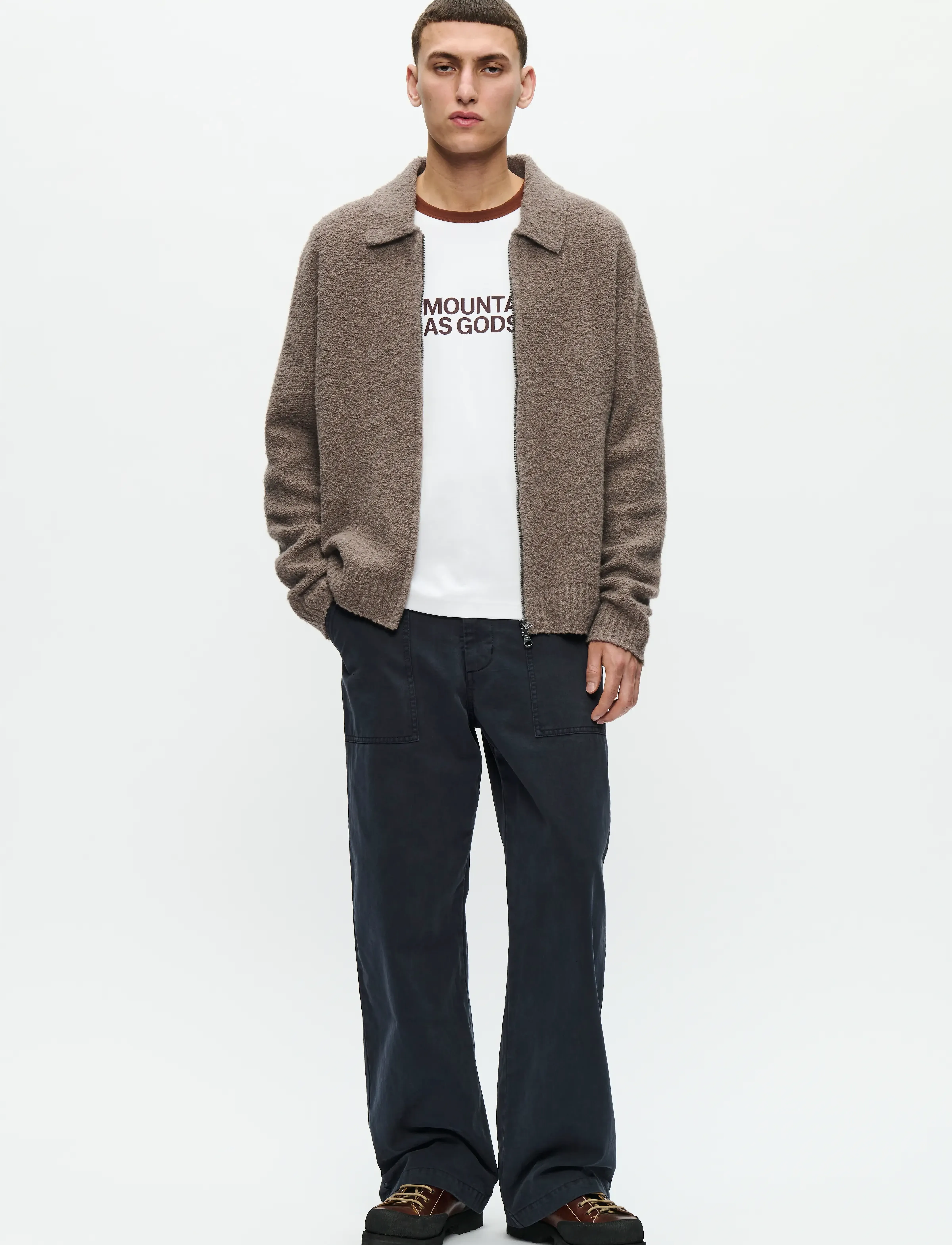 WOOD WOOD - WWAndy cardigan 25191 - koftor - fallen rock - 2