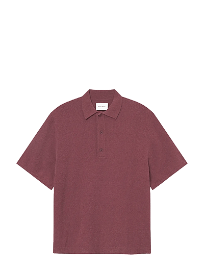 WOOD WOOD WWKim polo 25194 - Poloskjorter i strik med korte ærmer - DECADENT CHOCOLATE / red