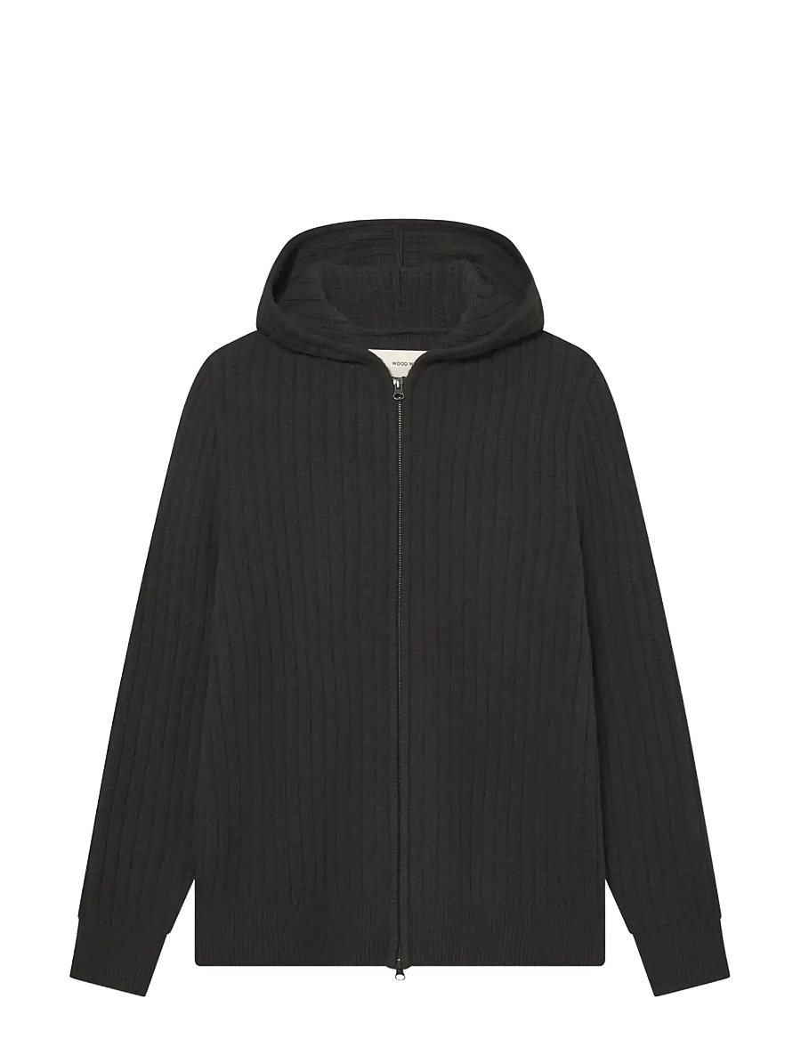 WOOD WOOD - WWLars cardigan 25232 - hettupeysur - black sand - 1