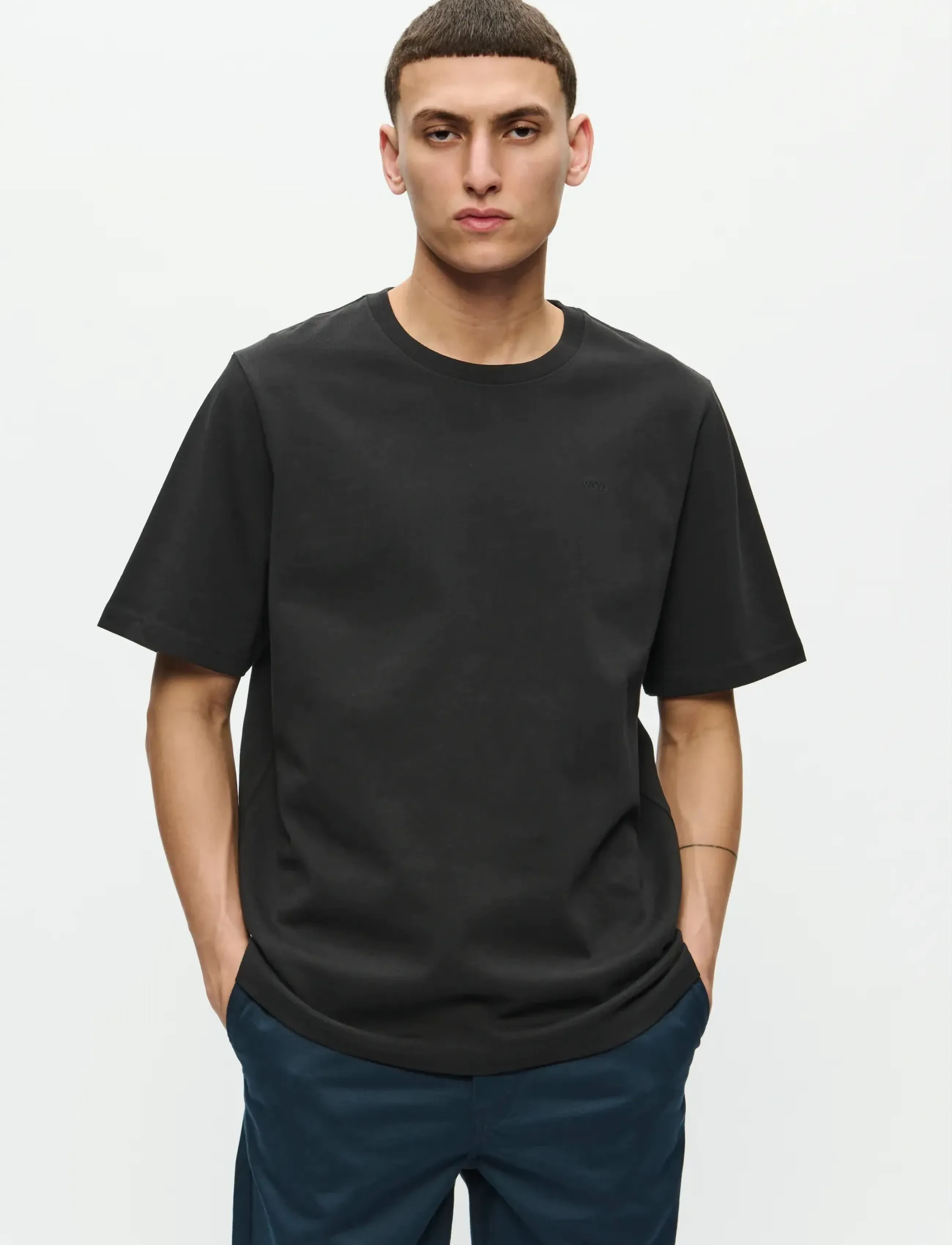 WOOD WOOD Wwbobby Tee 25216, M, Black, T-Shirts > Kortærmede, Herre