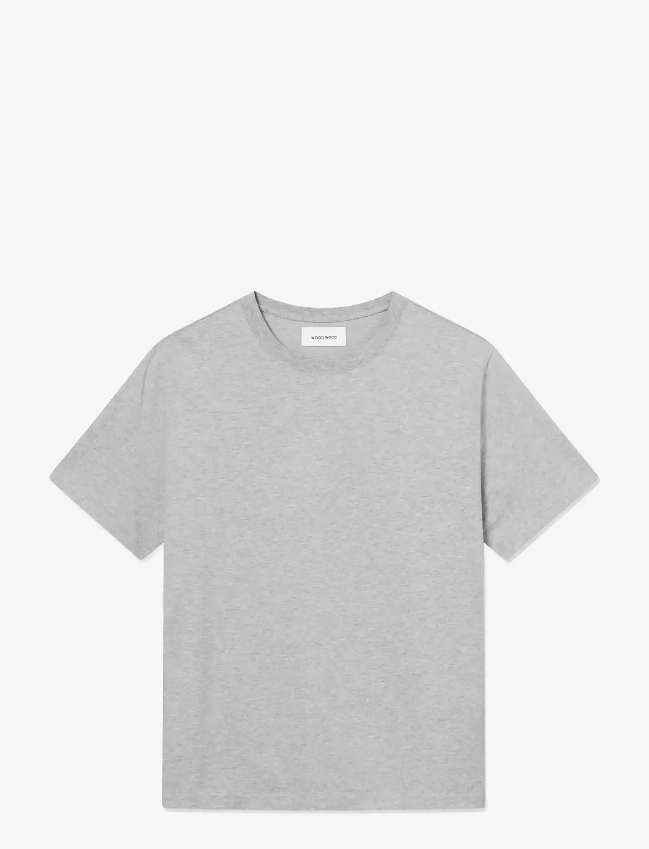 WOOD WOOD - WWBobby tee 25216 - kortærmede t-shirts - light melange grey - 1