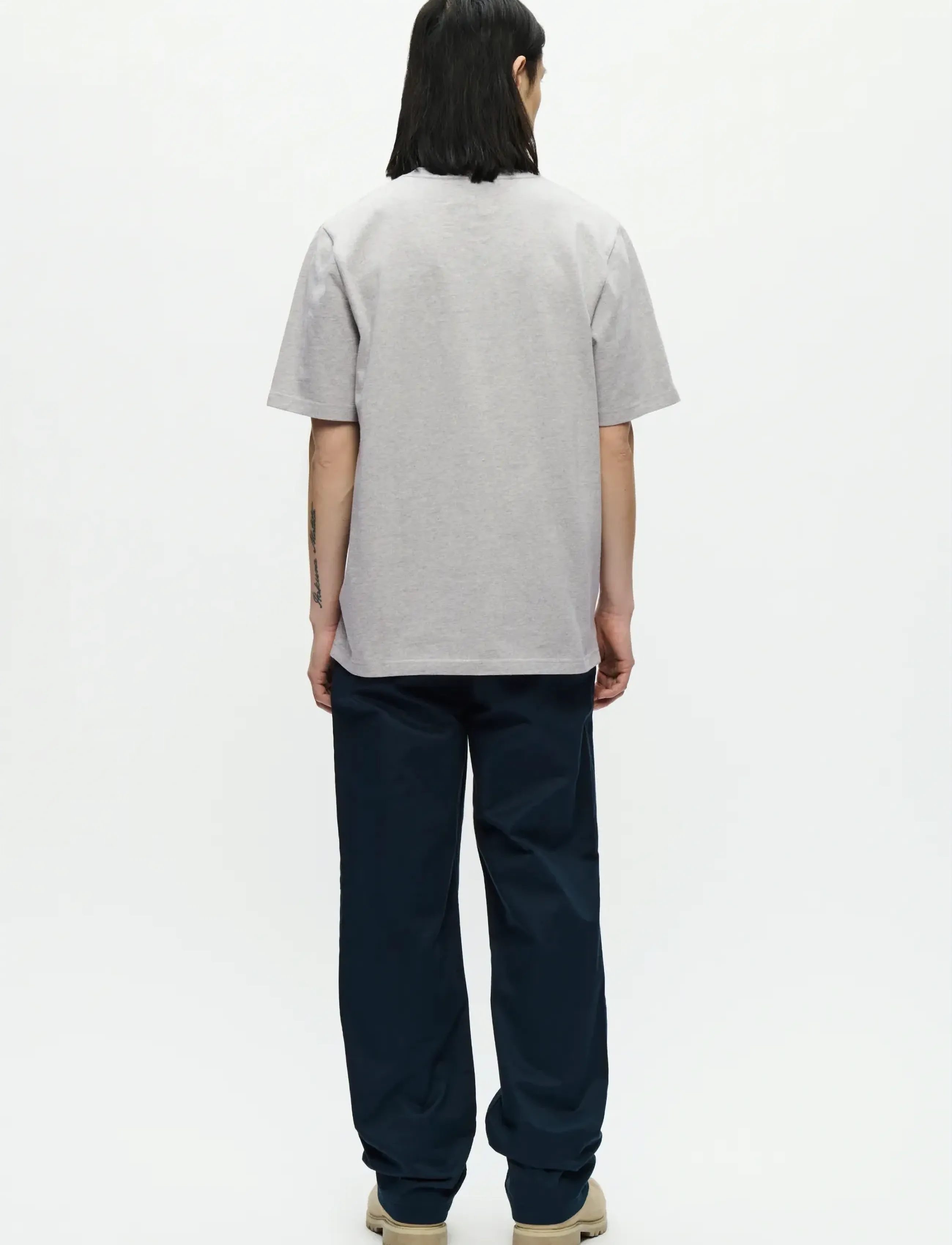WOOD WOOD - WWBobby tee 25216 - short-sleeved t-shirts - light melange grey - 3