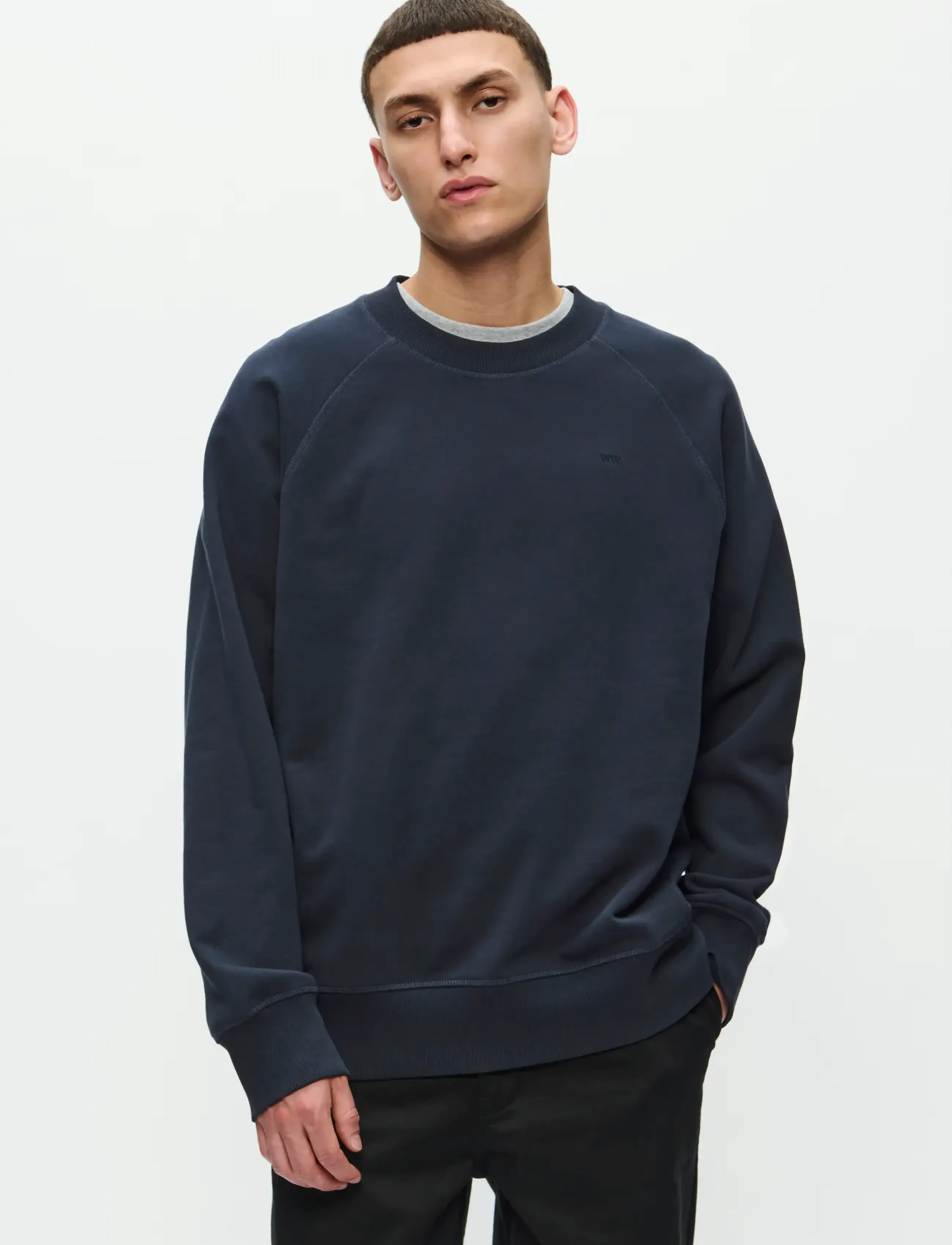 WOOD WOOD Wwhester Sweatshirt 25217, XS, Navy, Sweatshirts & Hættetrøjer > Sweatshirts, Herre