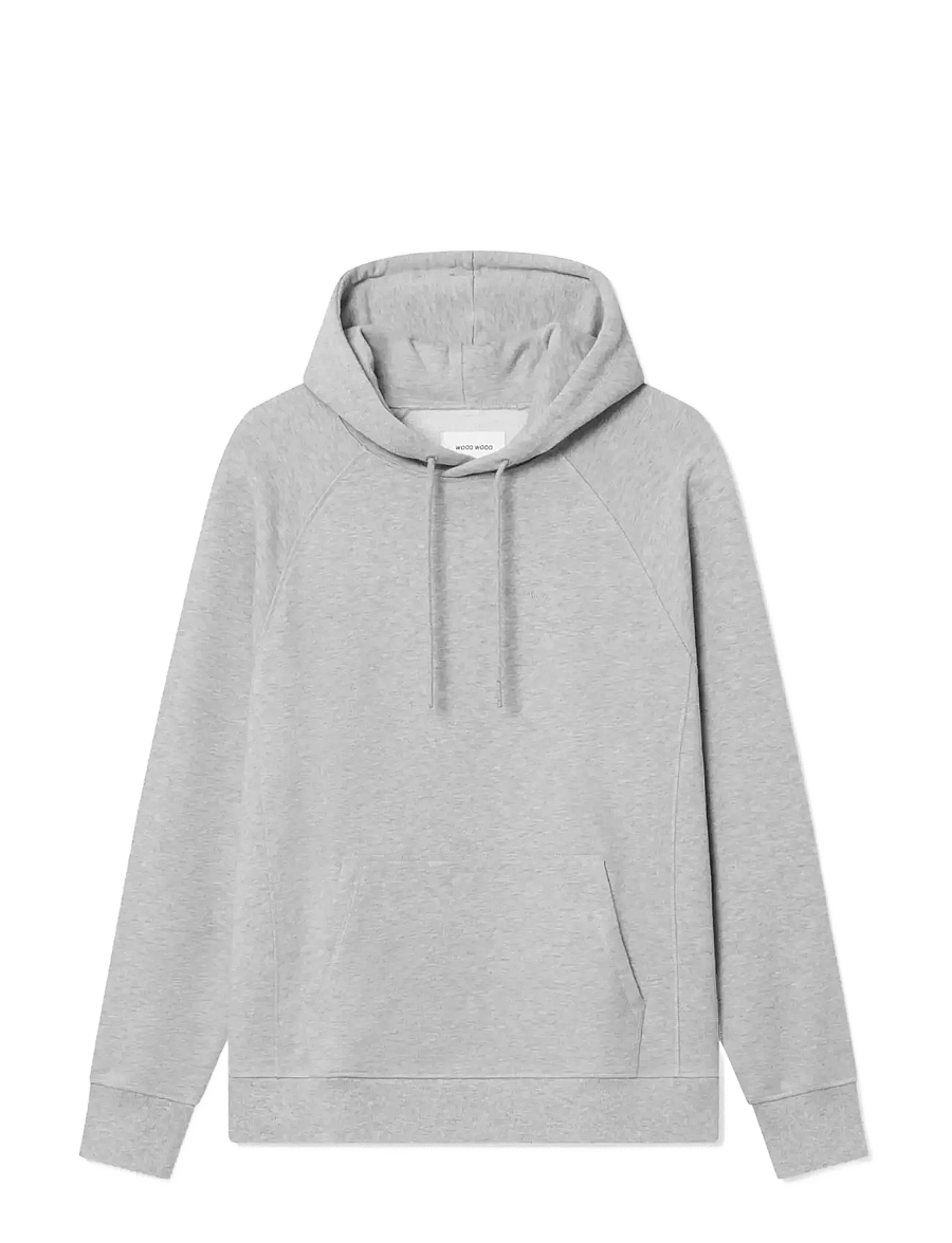 WOOD WOOD - WWFred hoodie 25217 - sweatshirts - light melange grey - 1