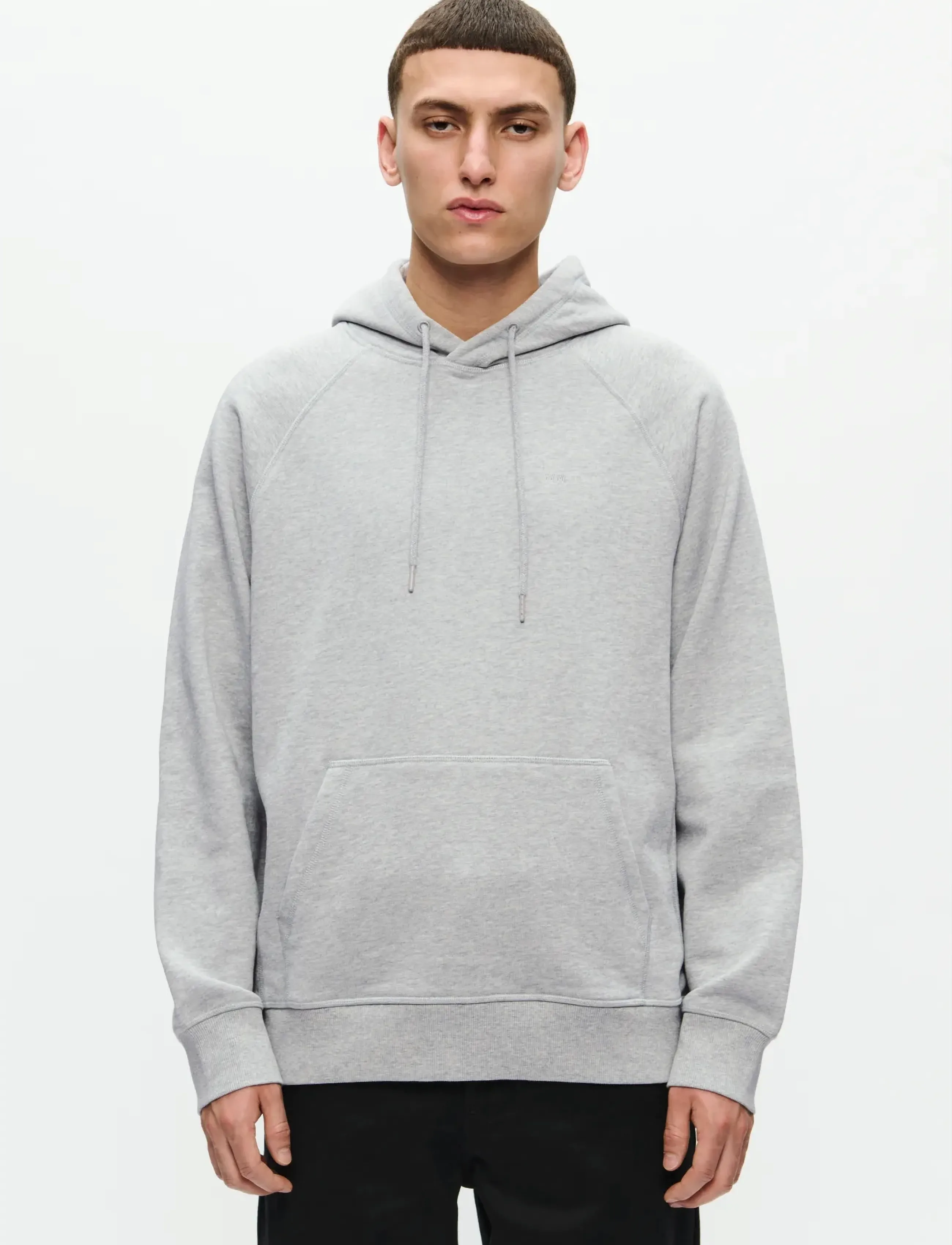 WOOD WOOD WWFred hoodie 25217 - Kapuutsiga dressipluusid - LIGHT MELANGE GREY / grey