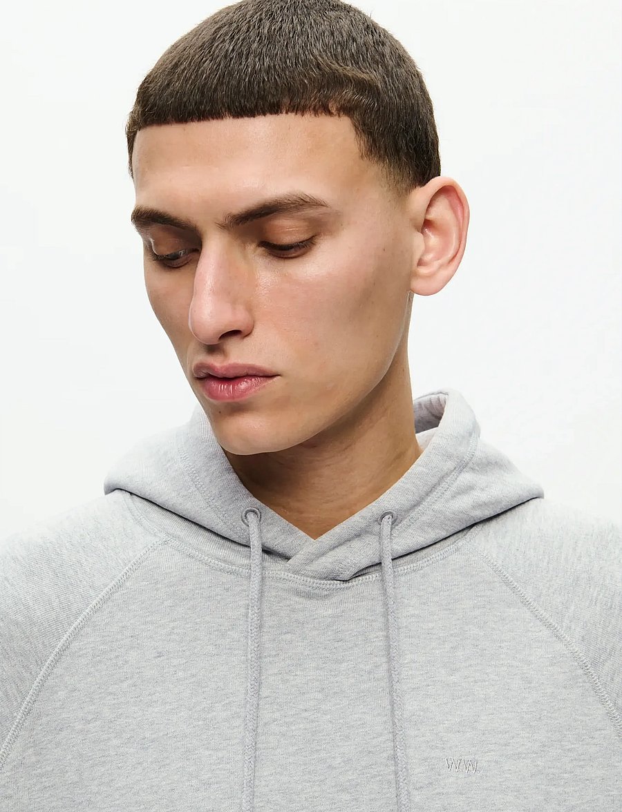 WOOD WOOD - WWFred hoodie 25217 - sweatshirts - light melange grey - 4