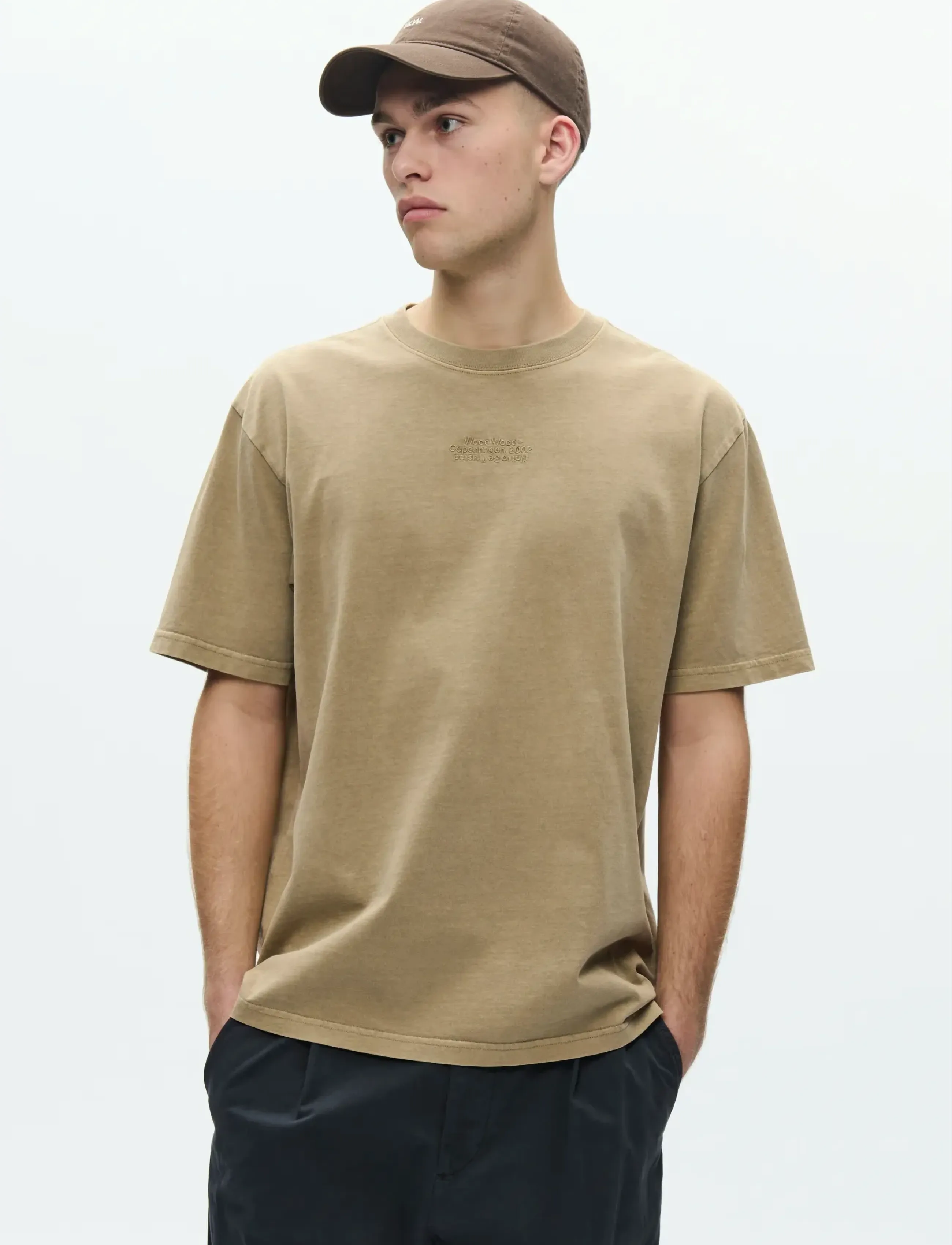 WOOD WOOD WWOliver tee 25207 - T-shirts - SENECA ROCK / beige
