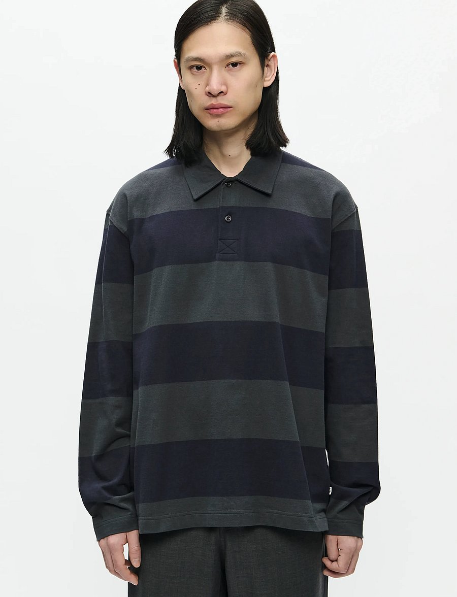 WOOD WOOD - WWThiago polo 25210 - langärmelig - black sand stripe - 0