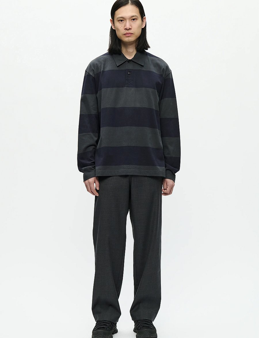 WOOD WOOD - WWThiago polo 25210 - langärmelig - black sand stripe - 2