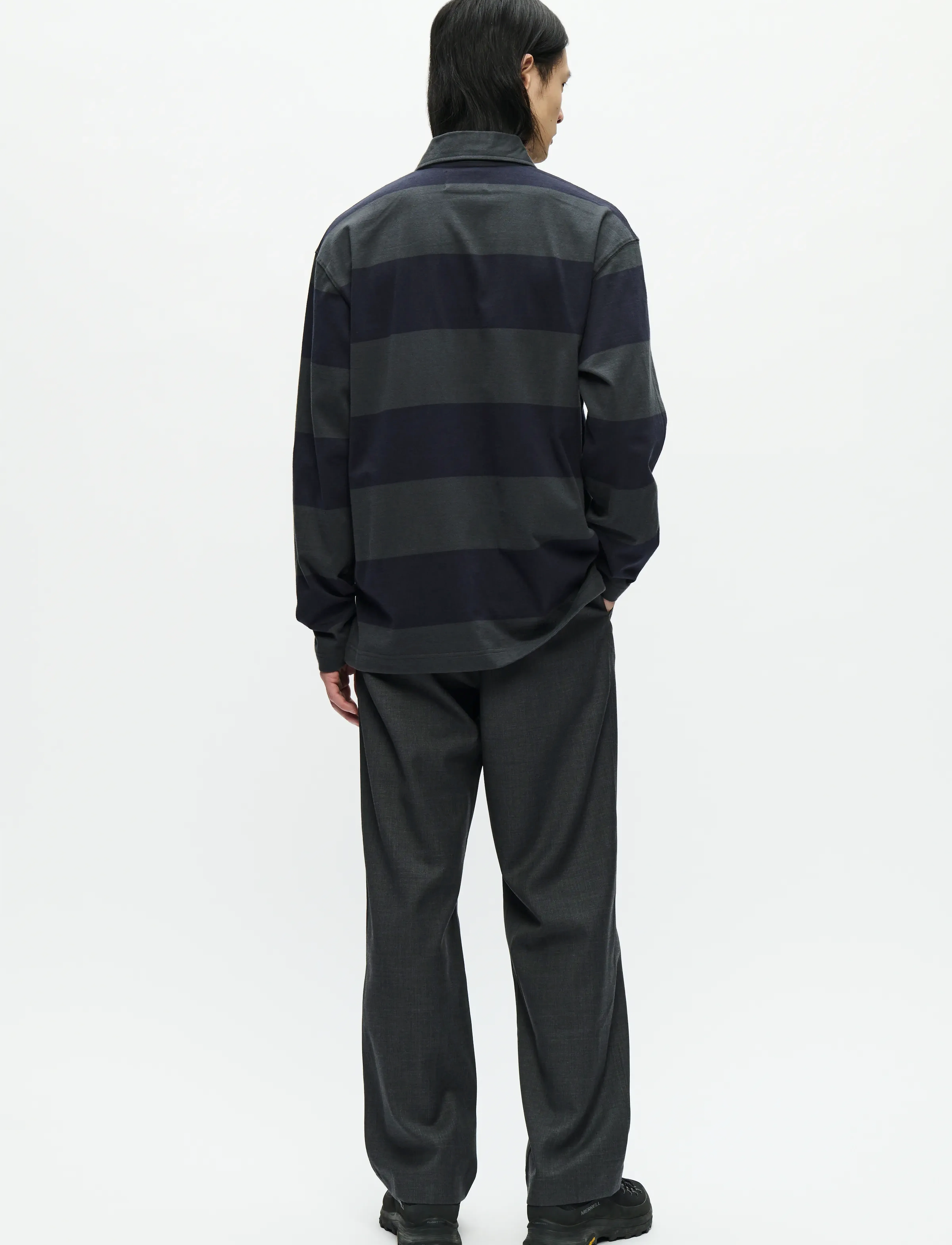WOOD WOOD - WWThiago polo 25210 - langärmelig - black sand stripe - 3