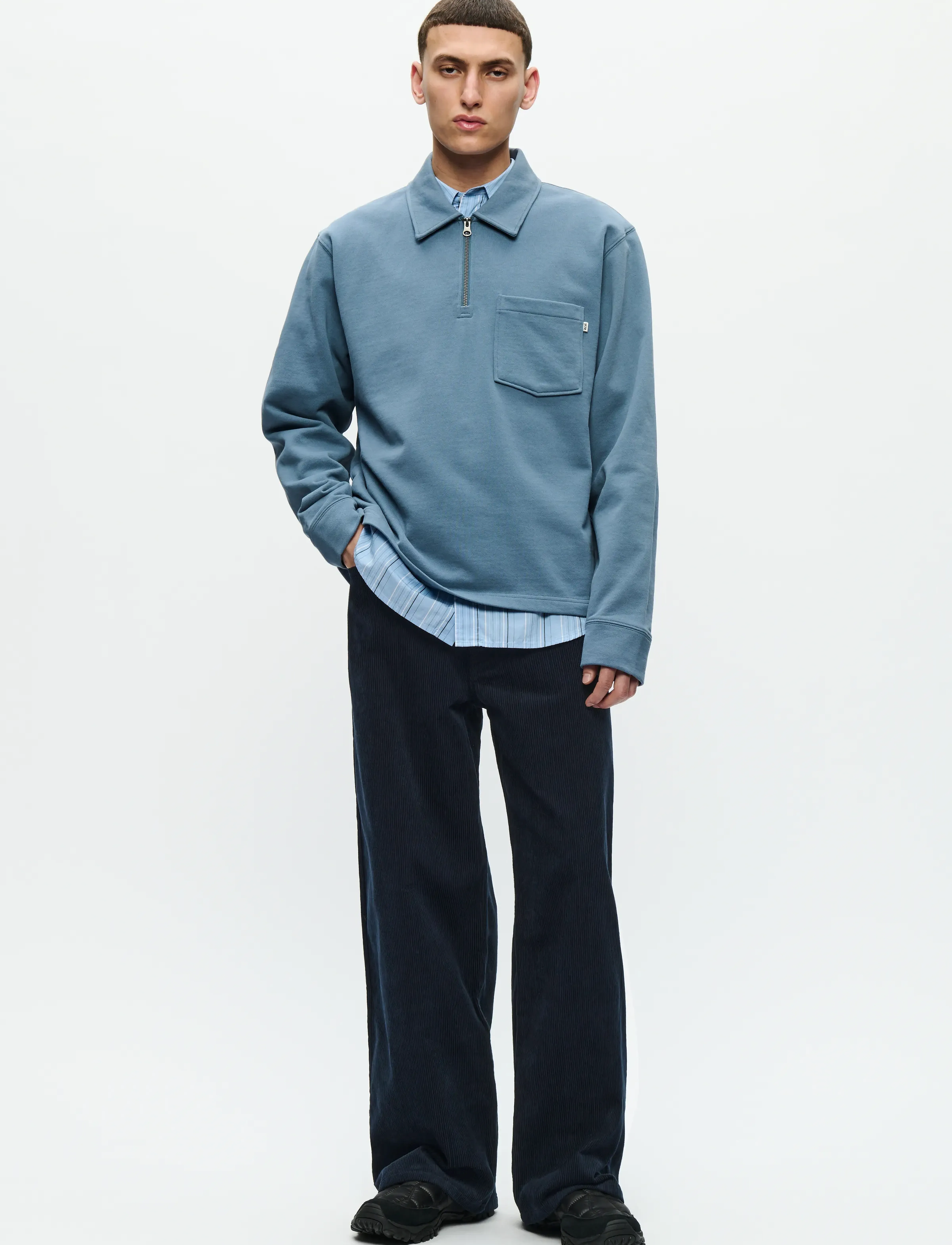 WOOD WOOD - WWAndrew half zipper 25211 - polo marškinėliai ilgomis rankovėmis - bluefin - 2
