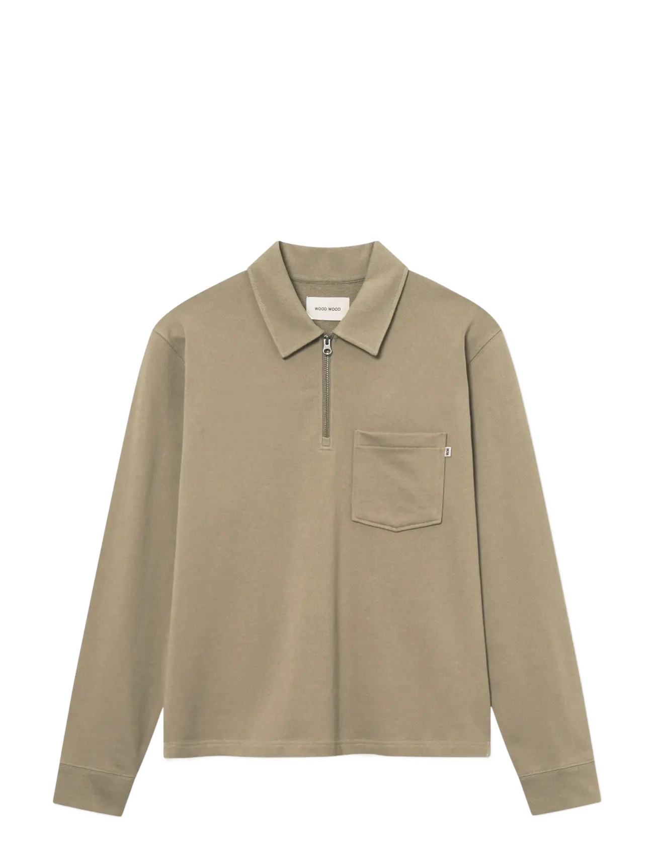 WOOD WOOD WWAndrew half zipper 25211 - Odzież - FALLEN ROCK / beige