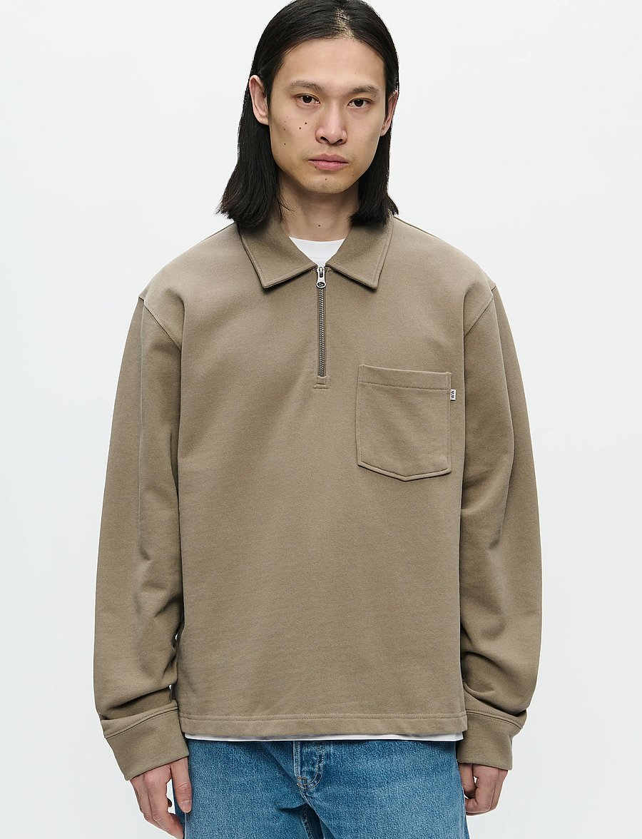 WOOD WOOD - WWAndrew half zipper 25211 - langærmede poloer - fallen rock - 0
