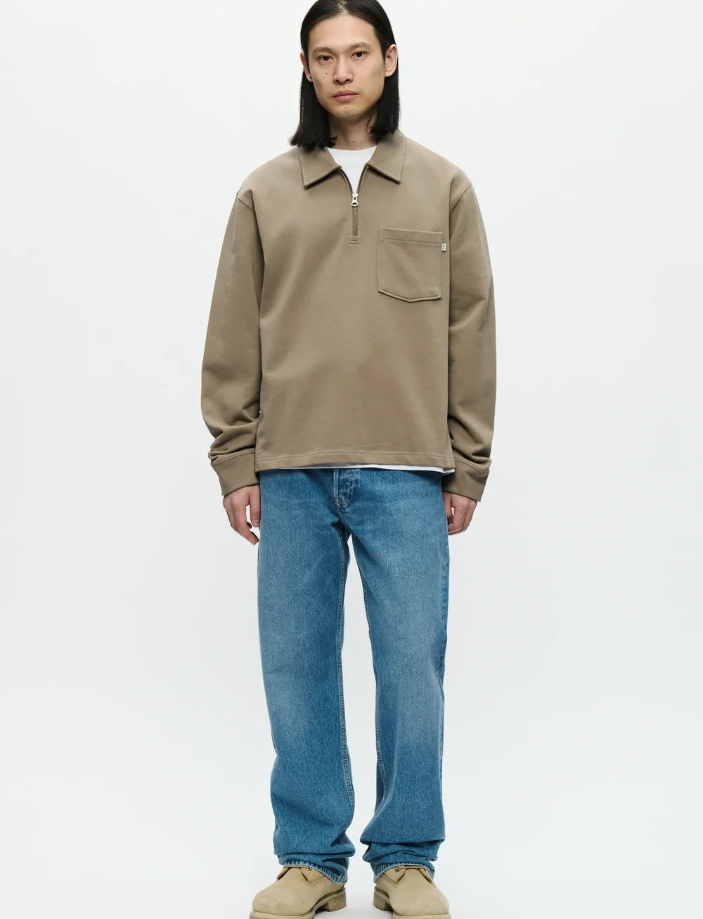 WOOD WOOD - WWAndrew half zipper 25211 - langærmede poloer - fallen rock - 2