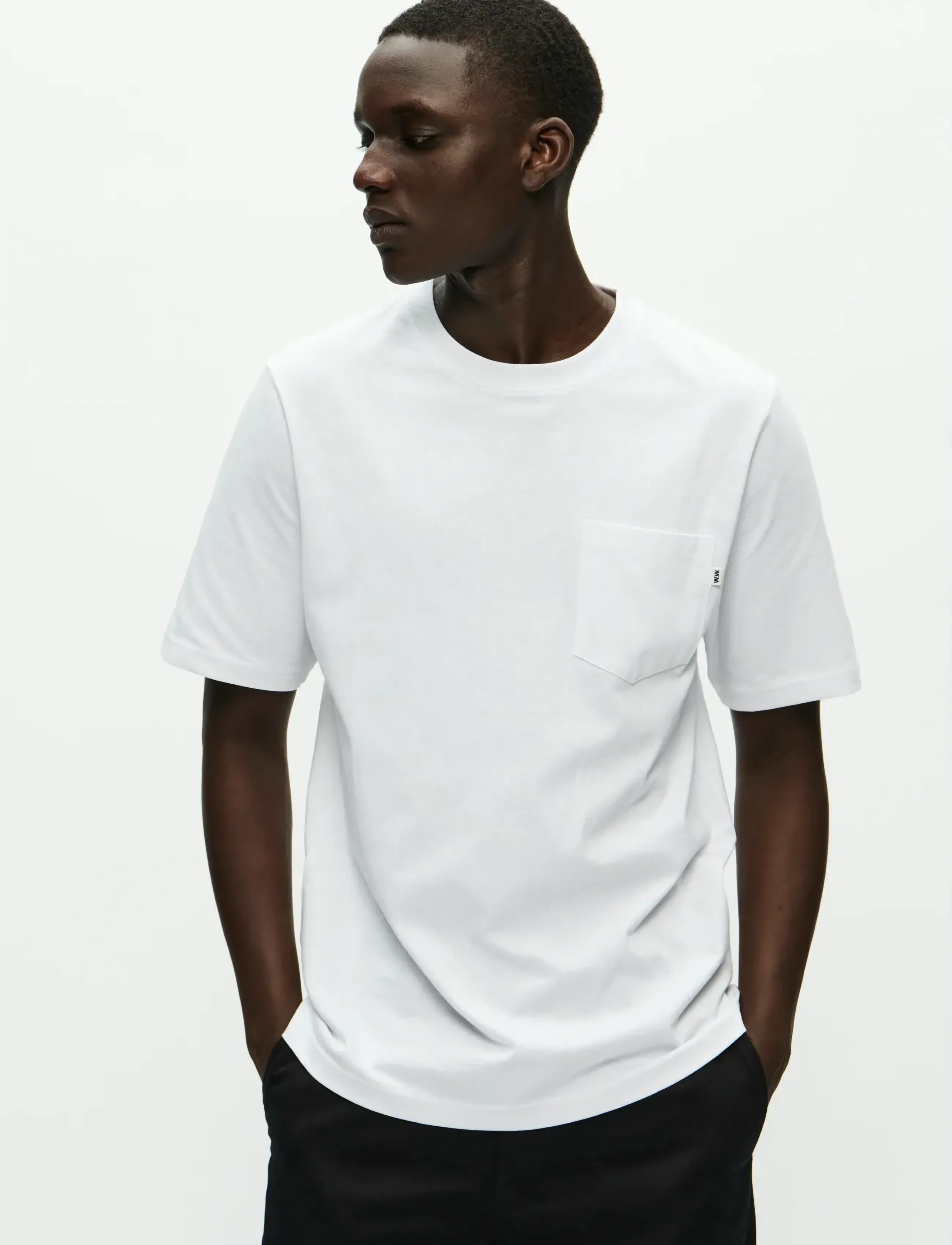 WOOD WOOD WWBobby pocket tee 25220 - T-shirts - BRIGHT WHITE / white