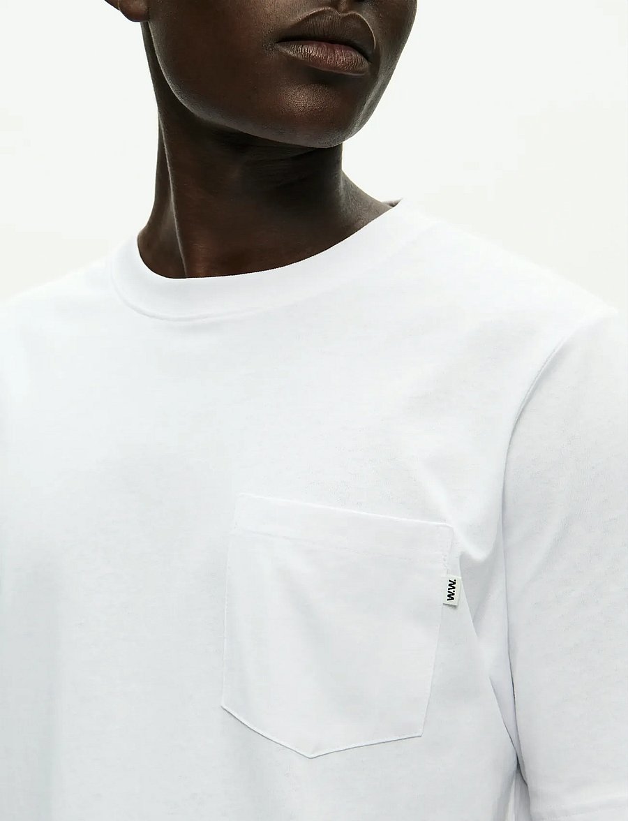 WOOD WOOD - WWBobby pocket tee 25220 - lühikeste varrukatega t-särgid - bright white - 4