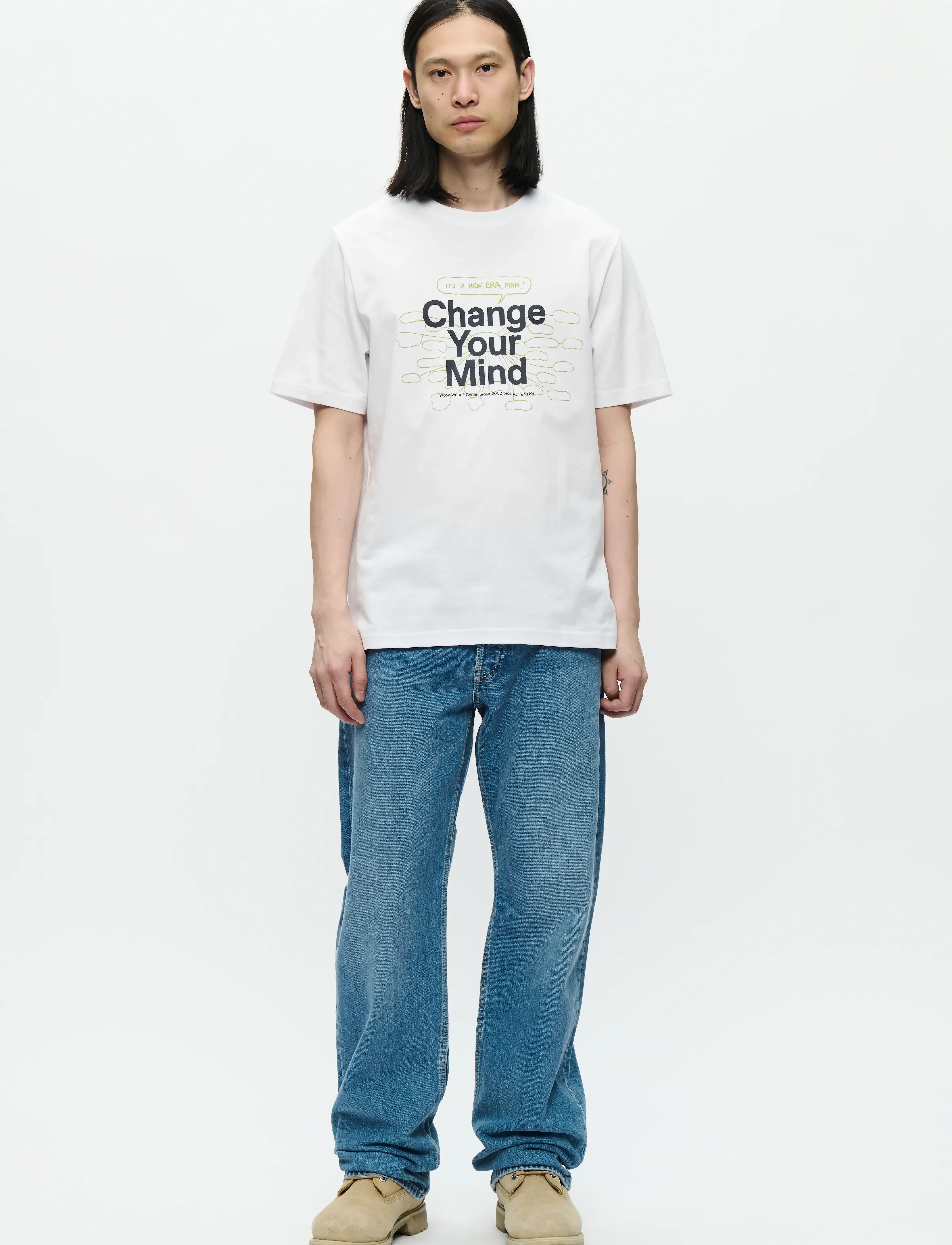 WOOD WOOD - WWBobby tee change 25220 - kortærmede t-shirts - bright white - 2