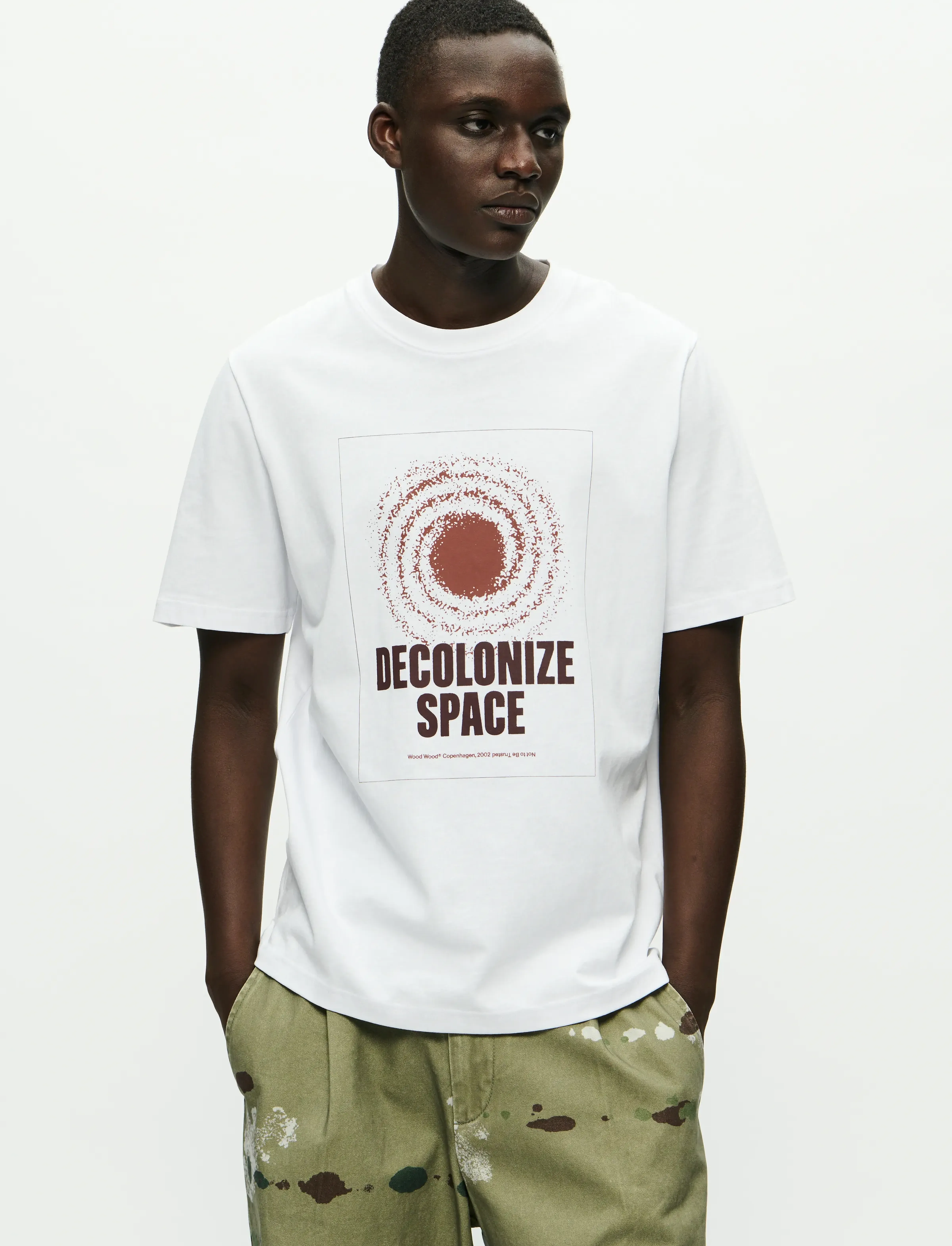 WOOD WOOD Wwbobby Tee Space 25220, L, White, T-Shirts > Kortærmede, Herre