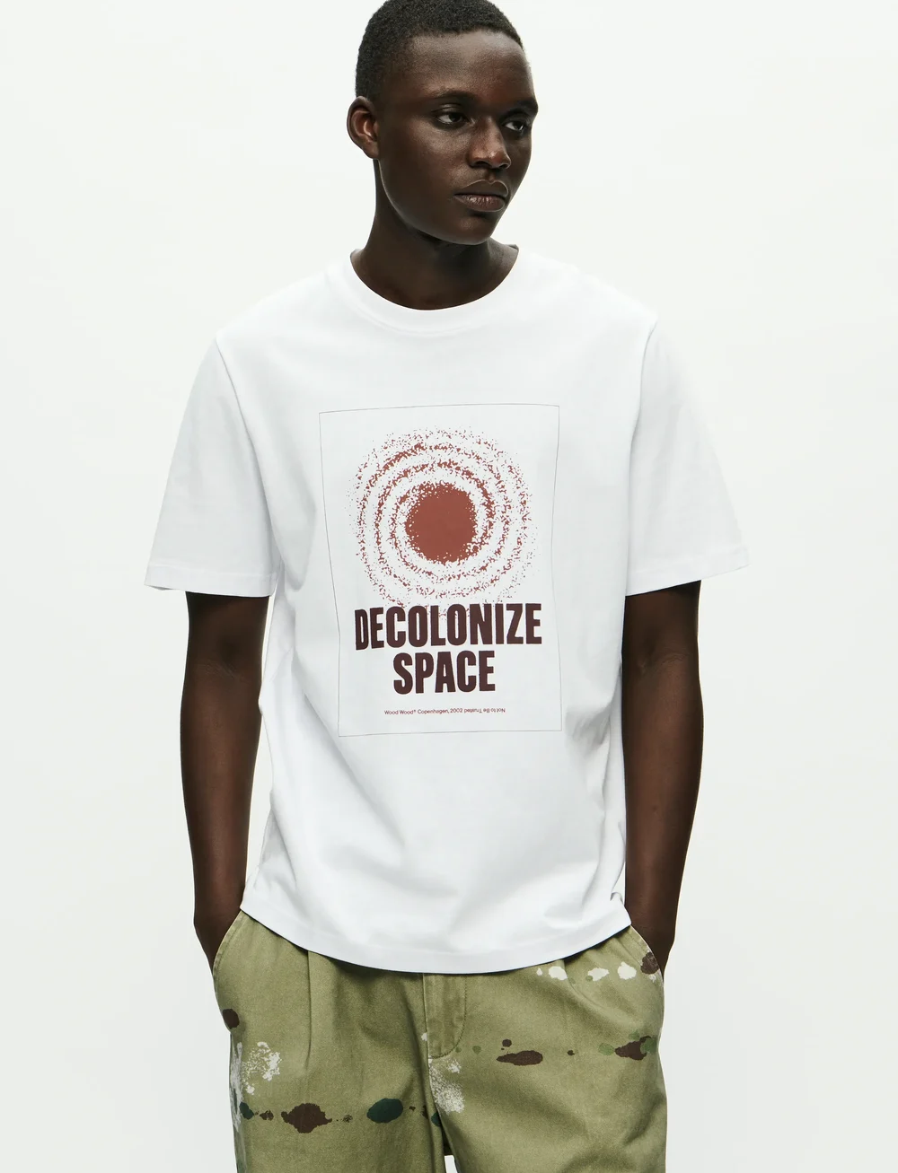 WOOD WOOD - WWBobby tee space 25220 - kortärmade t-shirts - bright white - 0