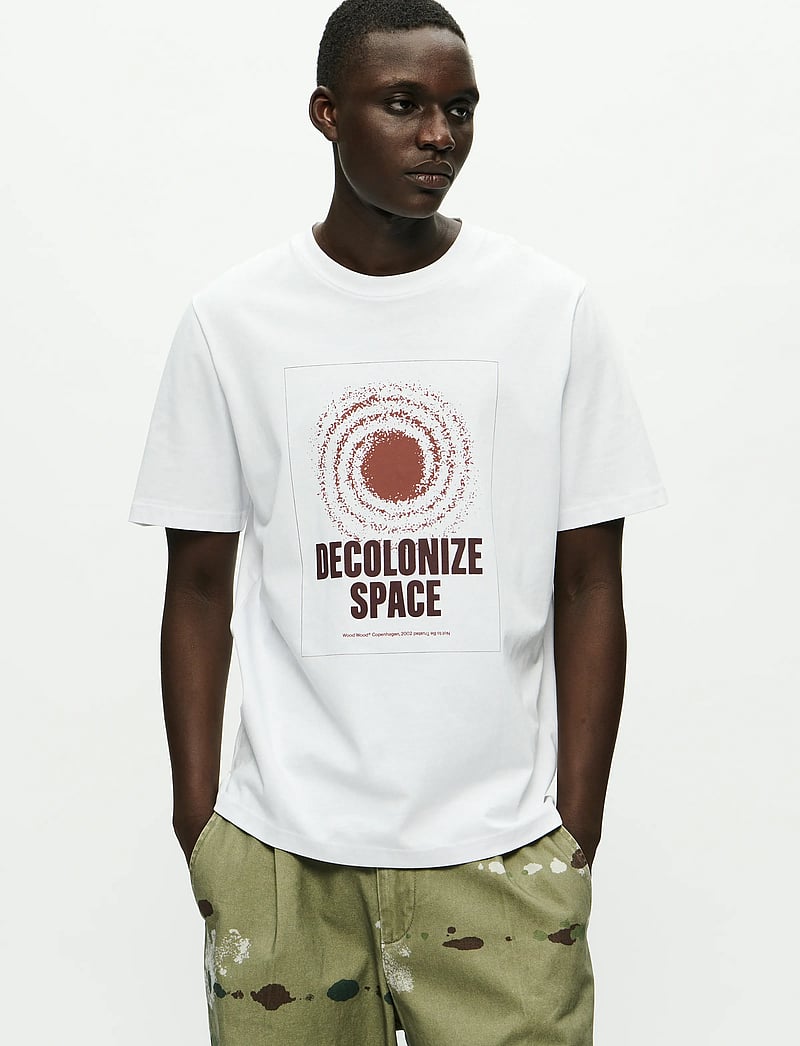 WOOD WOOD - WWBobby tee space 25220 - kortärmade t-shirts - bright white - 0