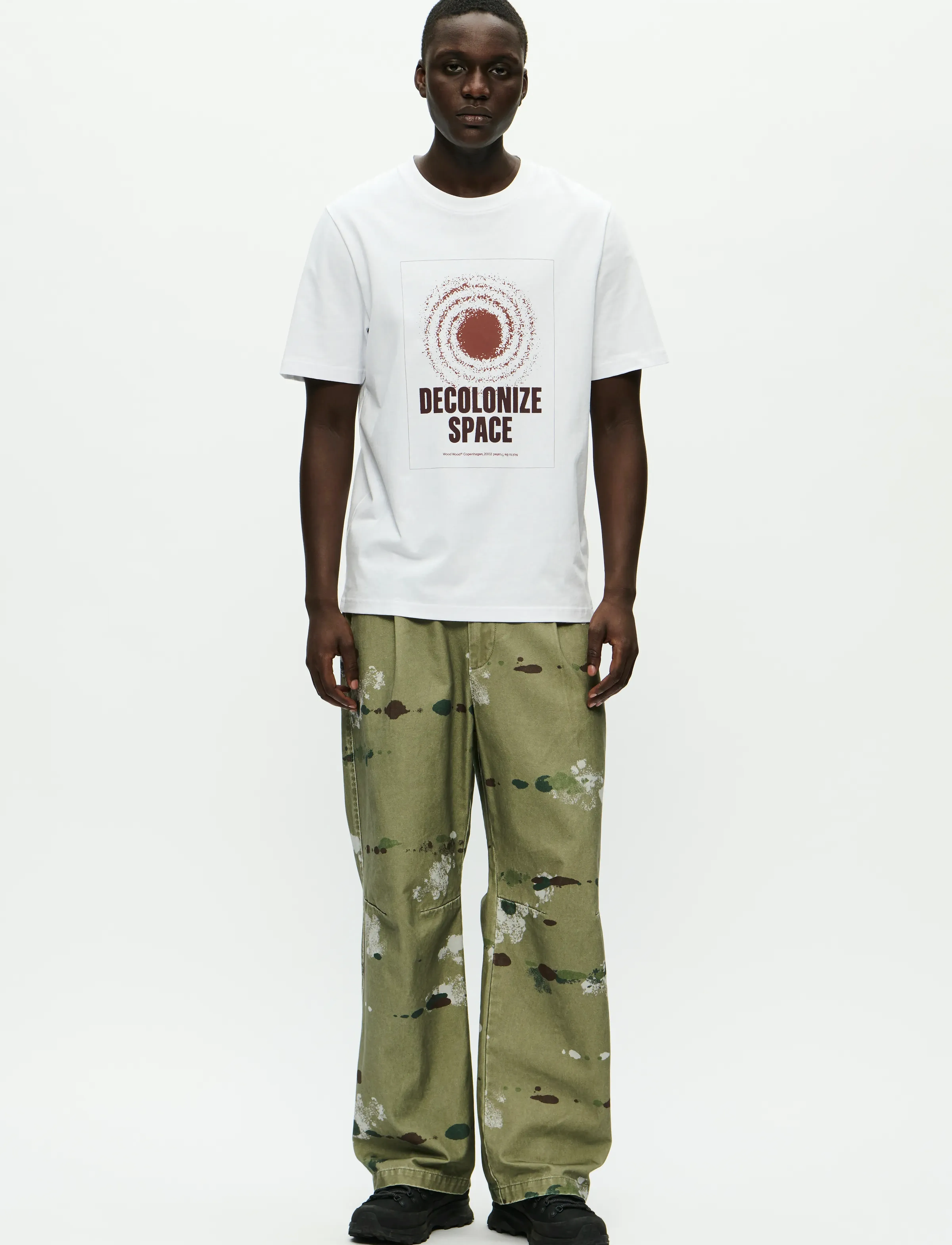 WOOD WOOD - WWBobby tee space 25220 - kortärmade t-shirts - bright white - 2