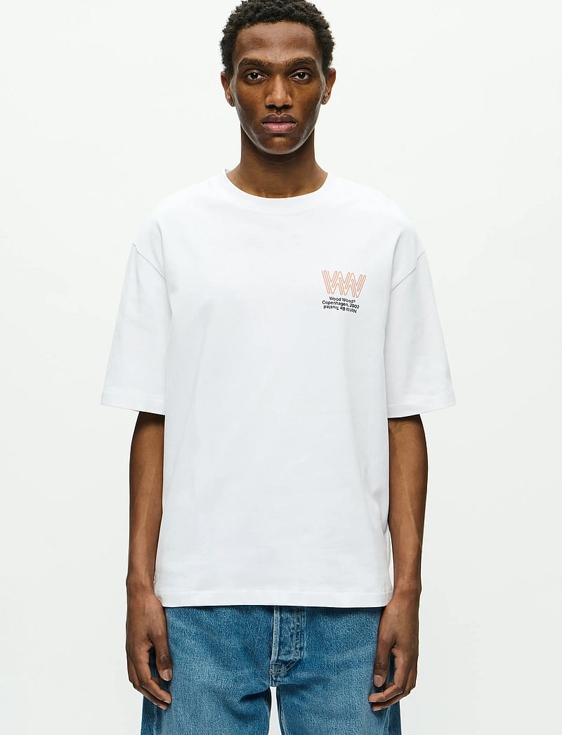 WOOD WOOD - WWGary tee sphere 25222 - kortärmade t-shirts - bright white - 0