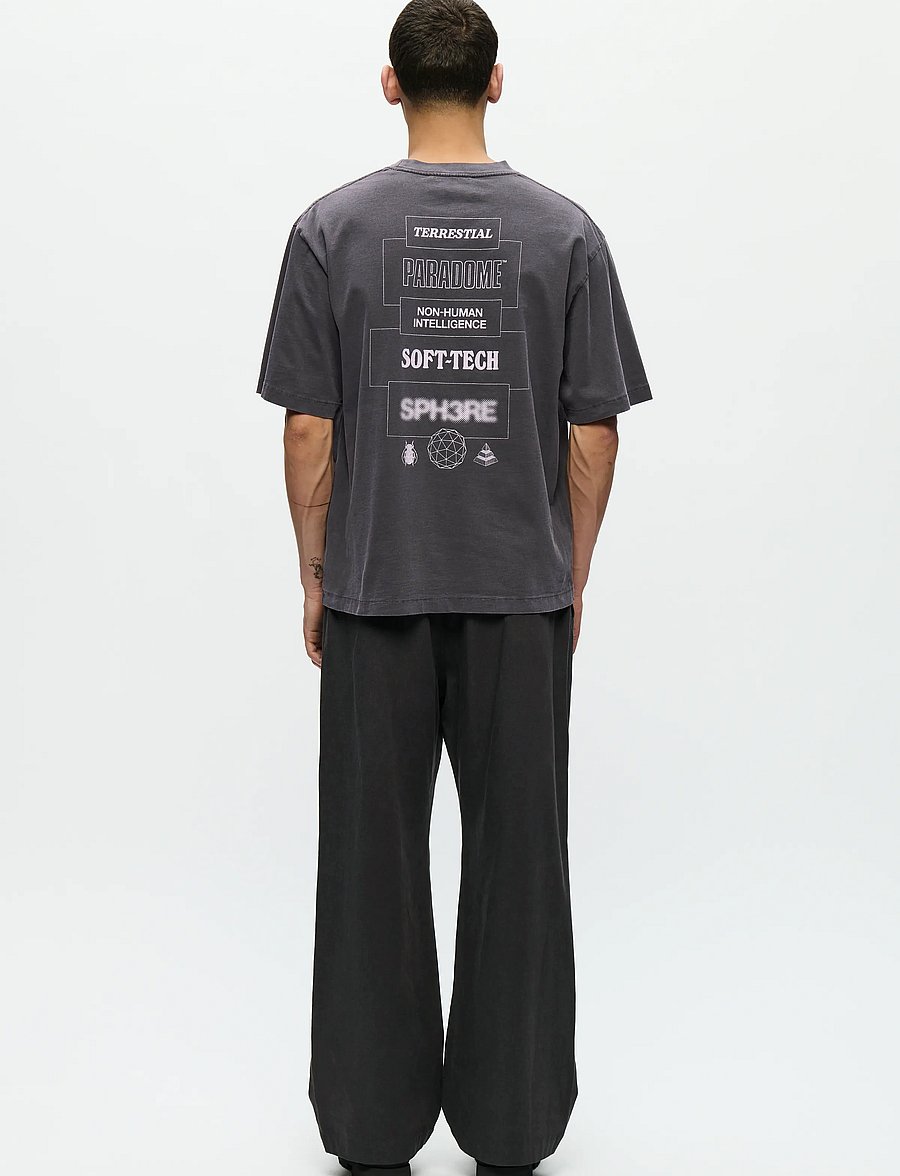 WOOD WOOD - WWGary tee typo 25207 - short-sleeved t-shirts - black sand - 4