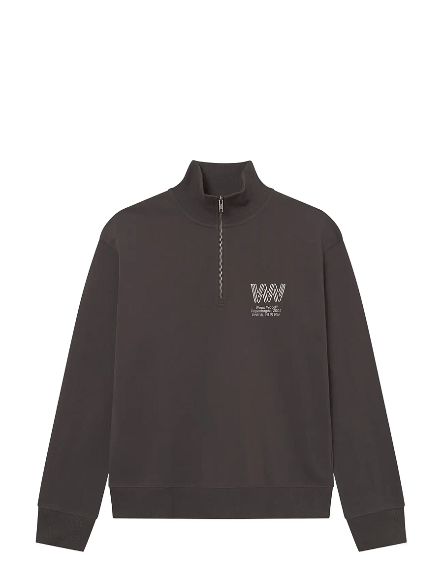 WOOD WOOD - WWJack half zipper corp 25211 - sweatshirts - black sand - 1