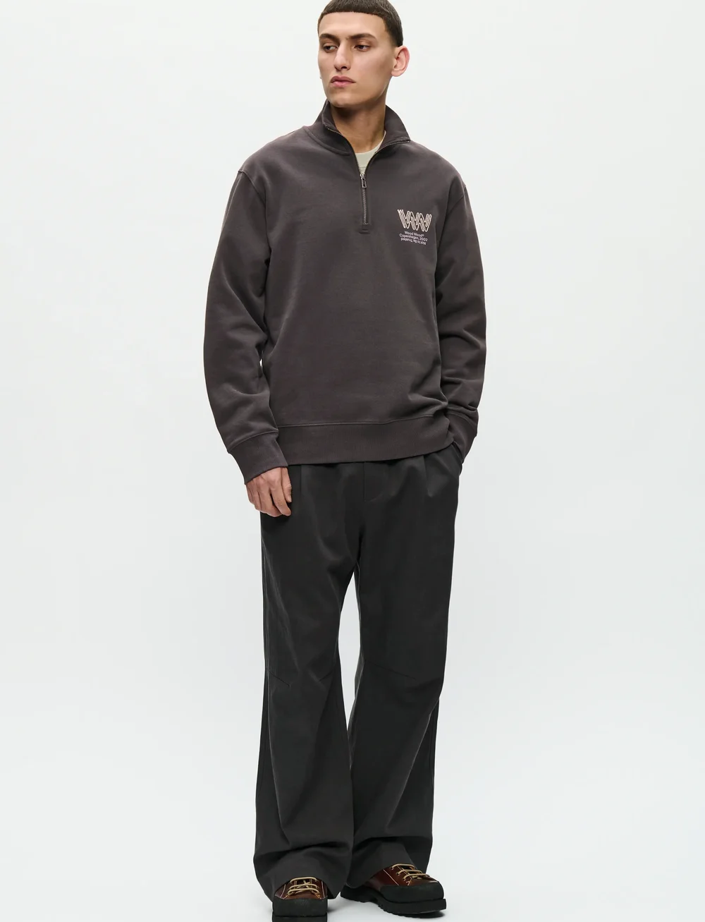 WOOD WOOD - WWJack half zipper corp 25211 - shoppa efter tillfälle - black sand - 2