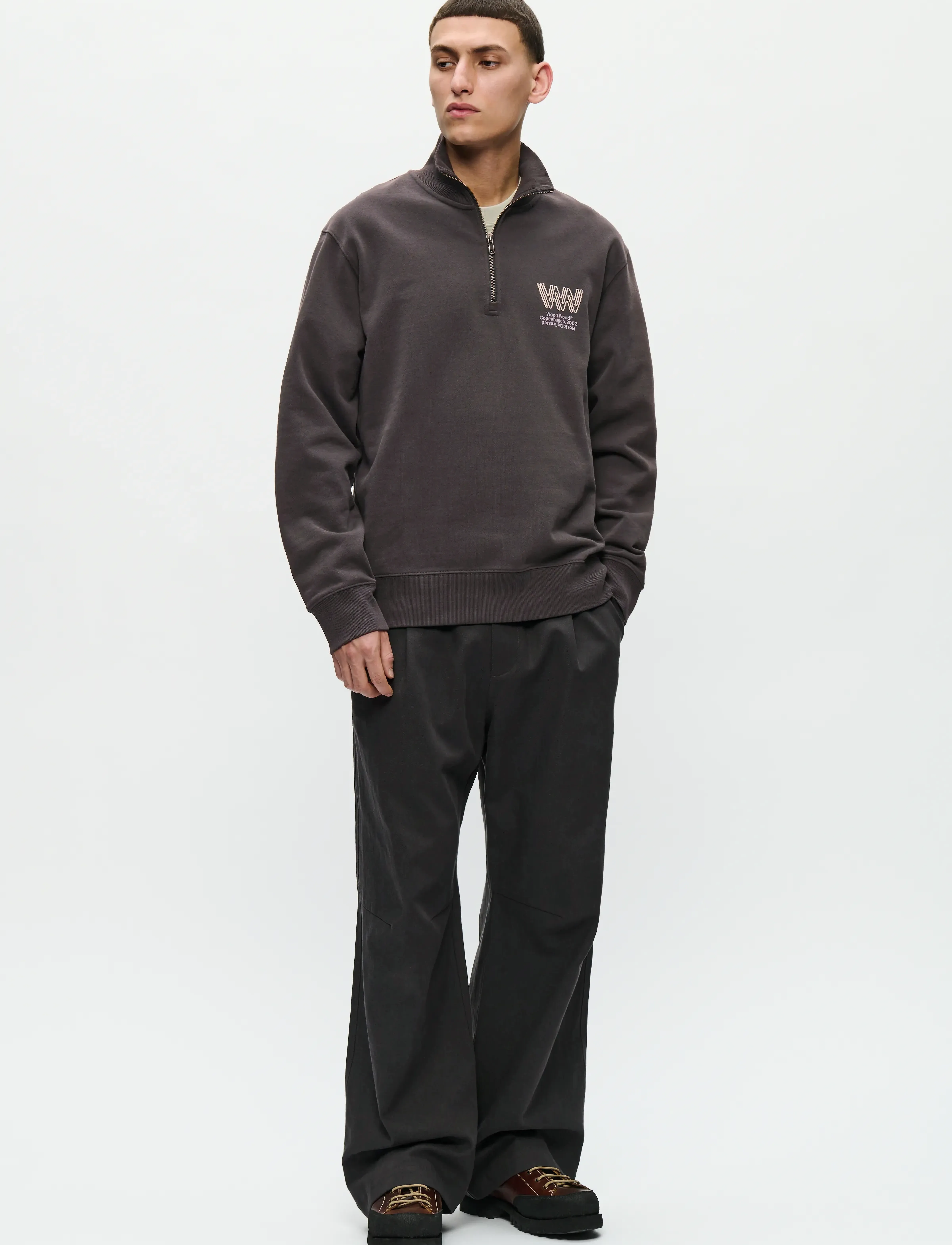 WOOD WOOD - WWJack half zipper corp 25211 - shop etter stil - black sand - 2
