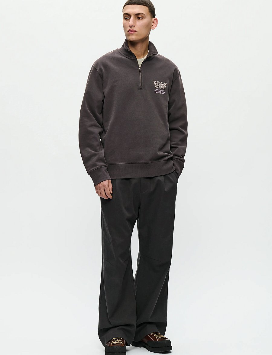 WOOD WOOD - WWJack half zipper corp 25211 - sweatshirts - black sand - 2