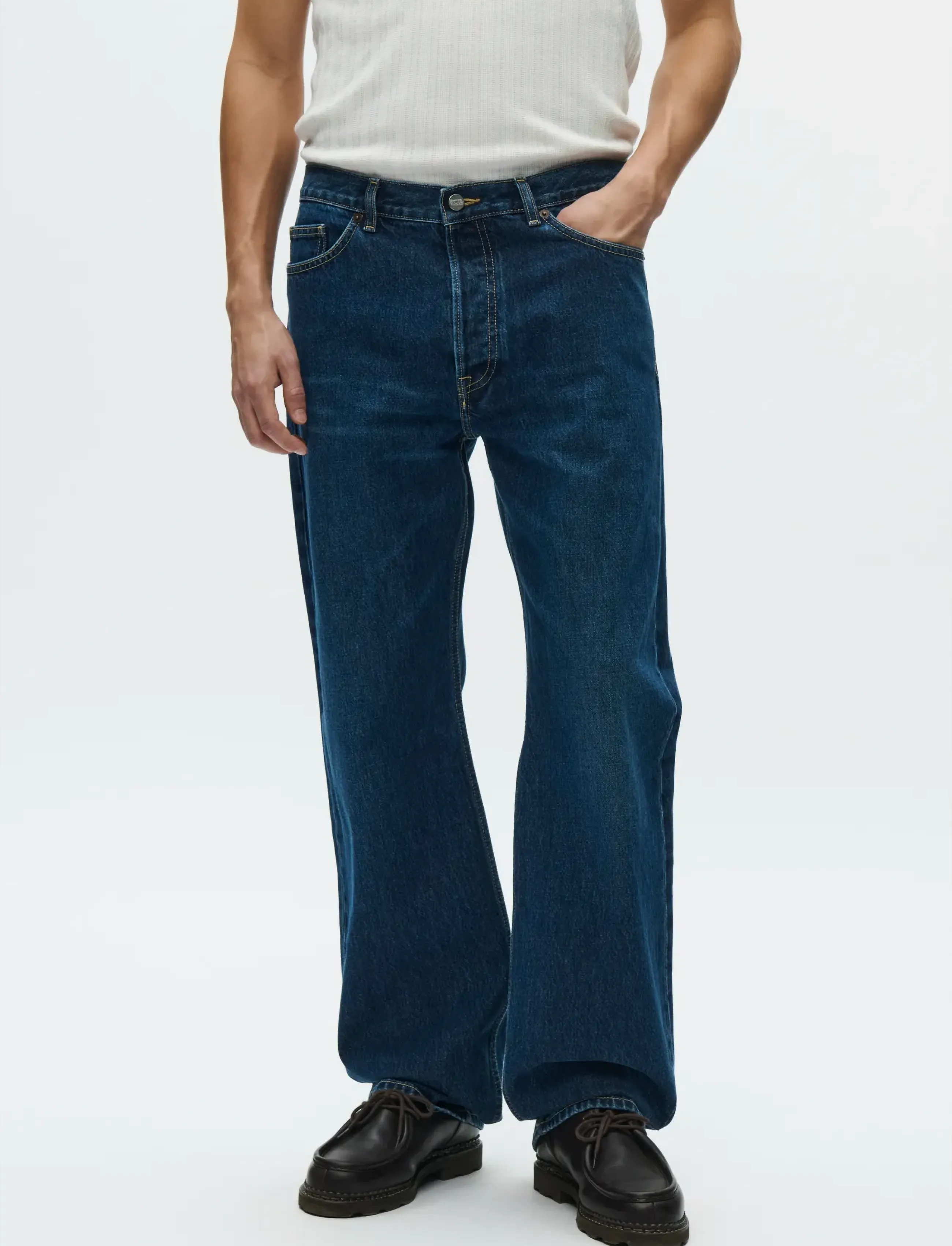 WOOD WOOD Wwtype 2 Jeans 25240, Mænd, Højtaljede Straight Leg Jeans, Blå, Str: 33 x 32