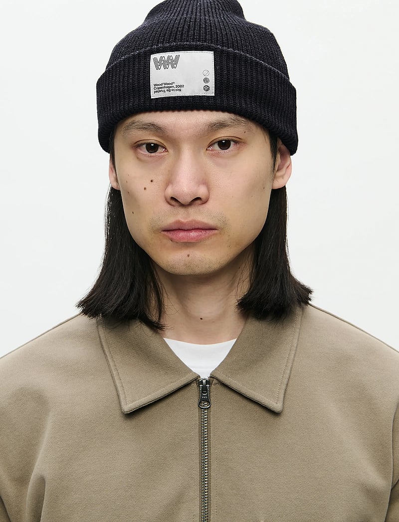 WOOD WOOD - WWMilo beanie 25195 - mütsid ja nokkmütsid - black - 0