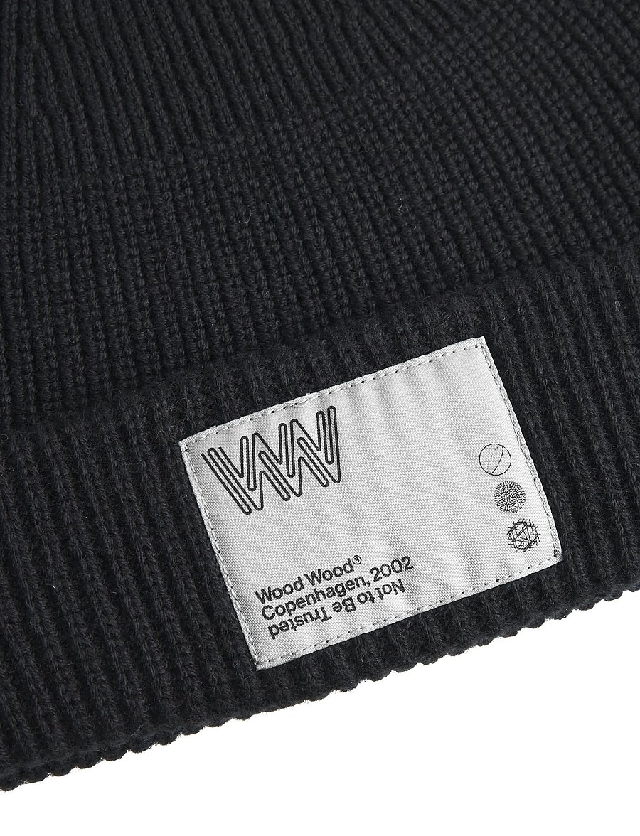 WOOD WOOD - WWMilo beanie 25195 - shop efter stil - black - 3