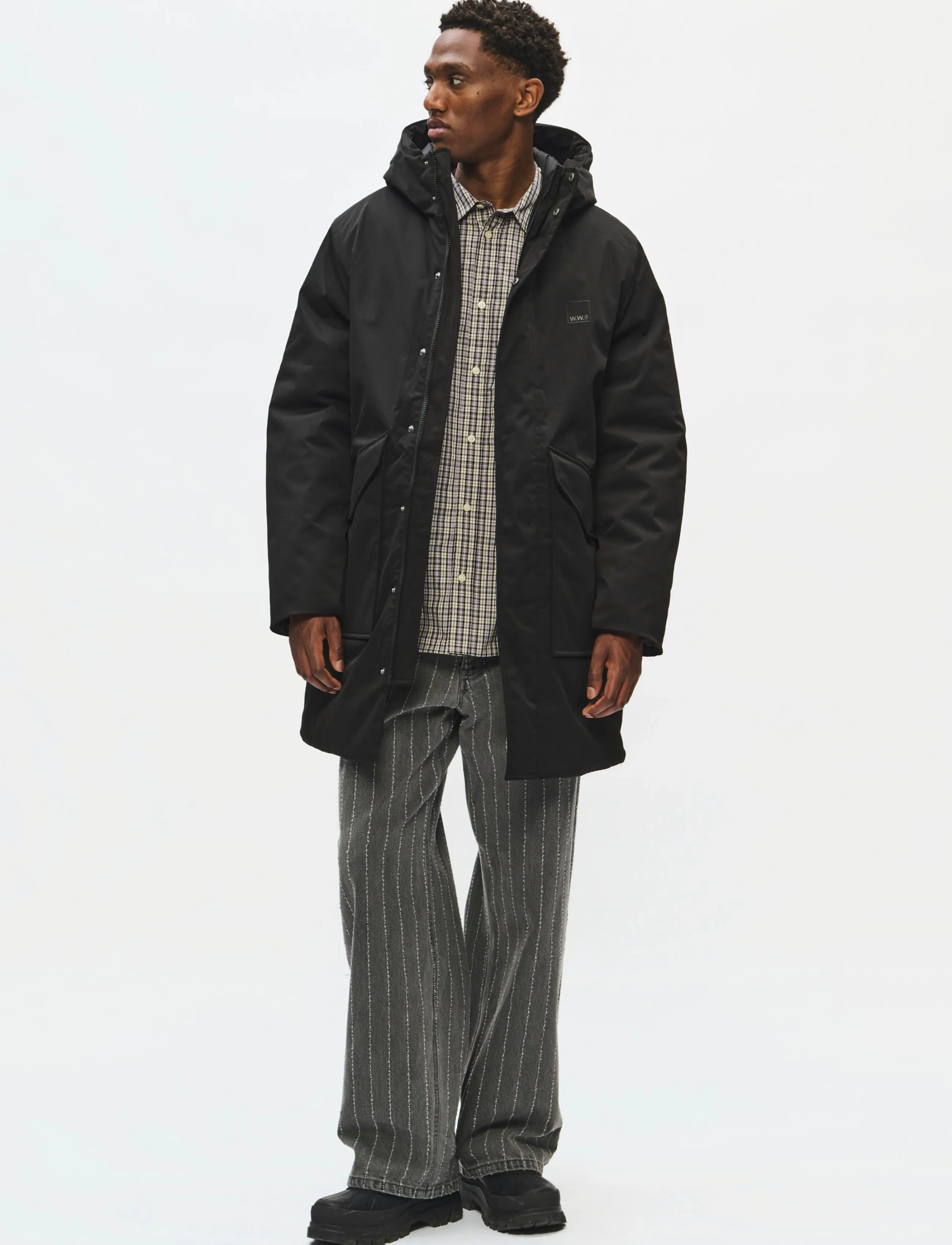 WOOD WOOD WWHanes parka coat 25256 - Tøj - BLACK / black