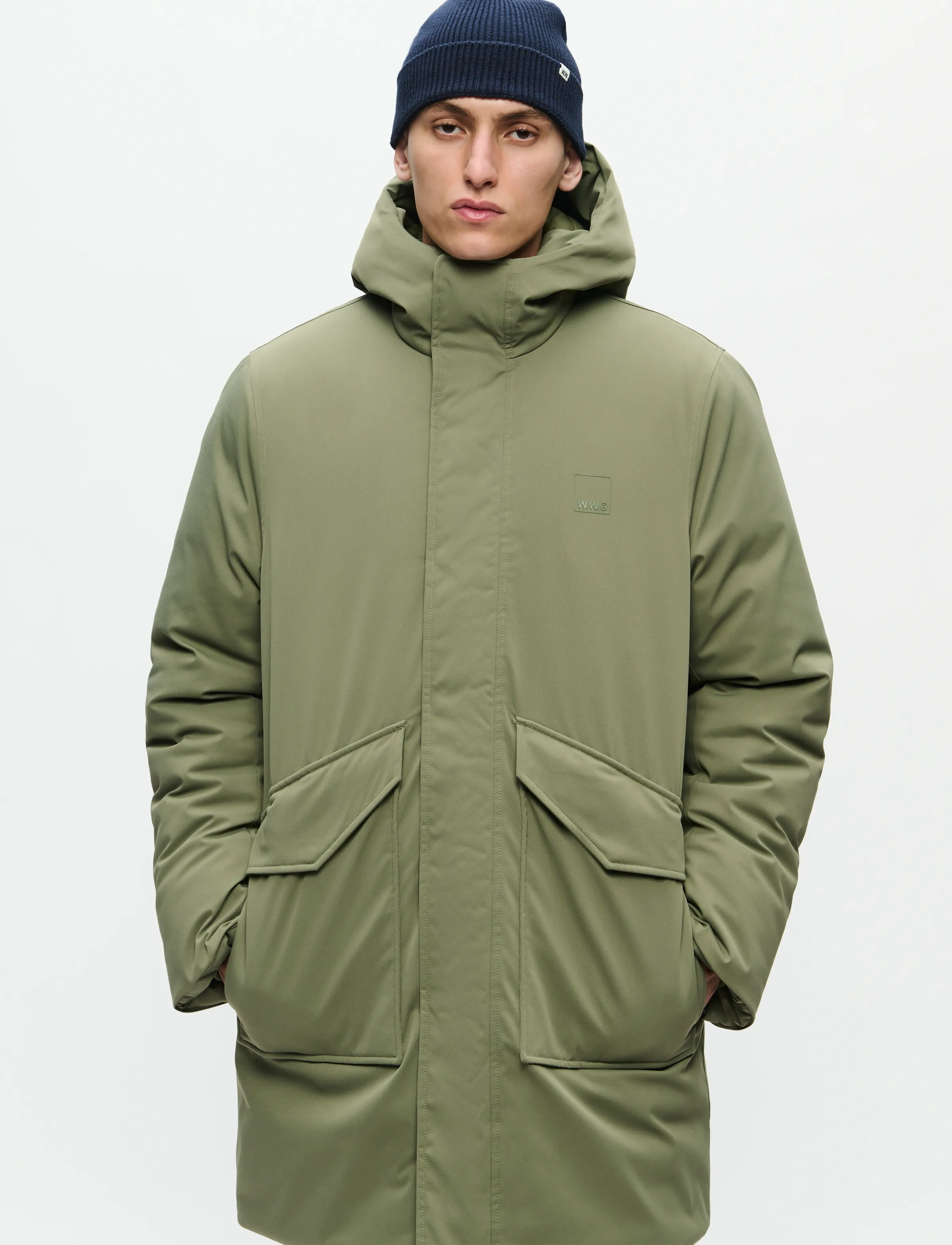 WOOD Wwhanes Parka Coat 25256, L, Jackets, Grün - Parkas, Männerswear