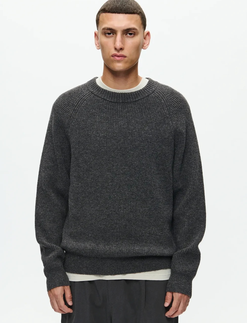 WOOD WOOD - WWKevin crew neck 25298 - pyöreäaukkoiset - gray pinstripe melange - 0