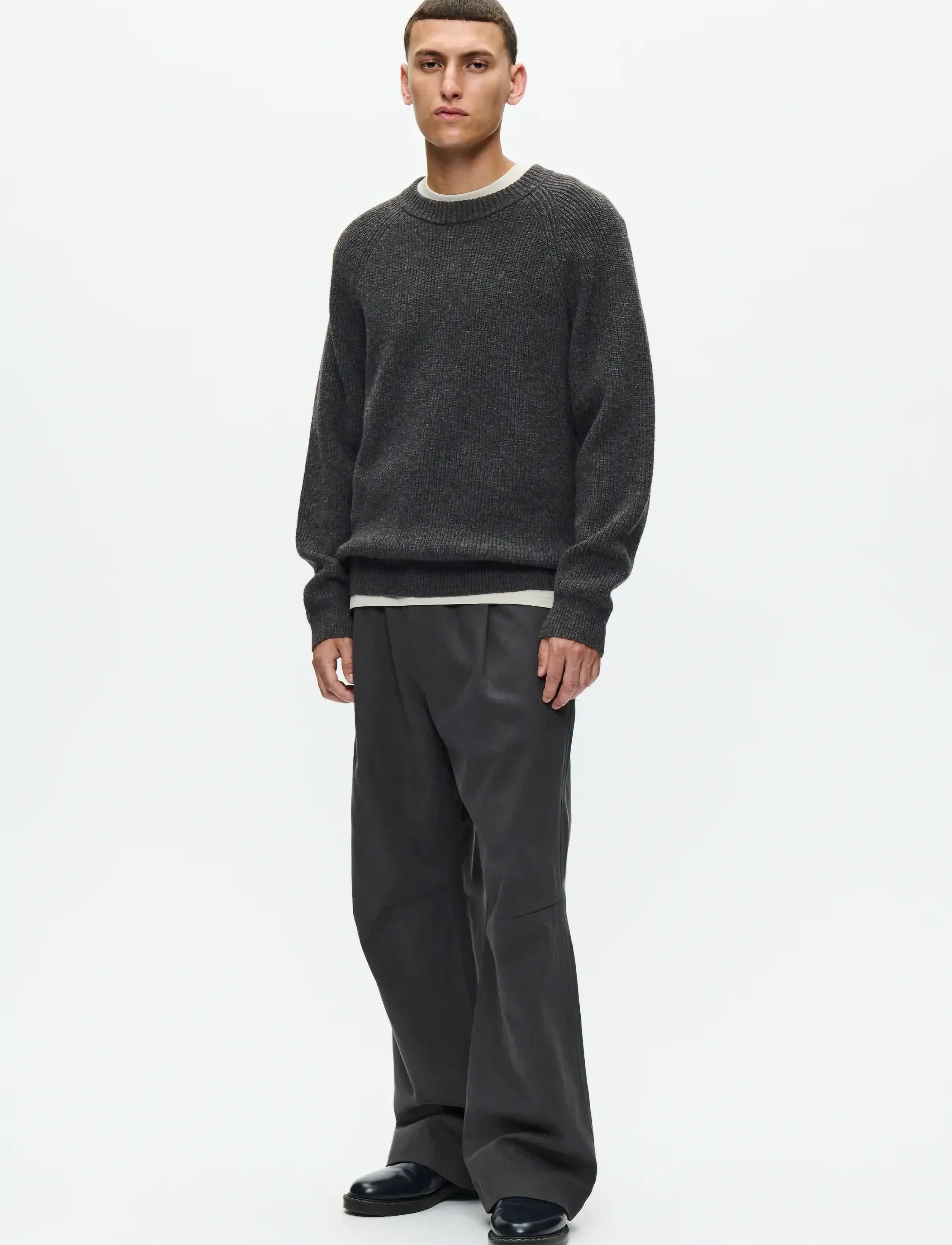 WOOD WOOD - WWKevin crew neck 25298 - okrągły dekolt - gray pinstripe melange - 2