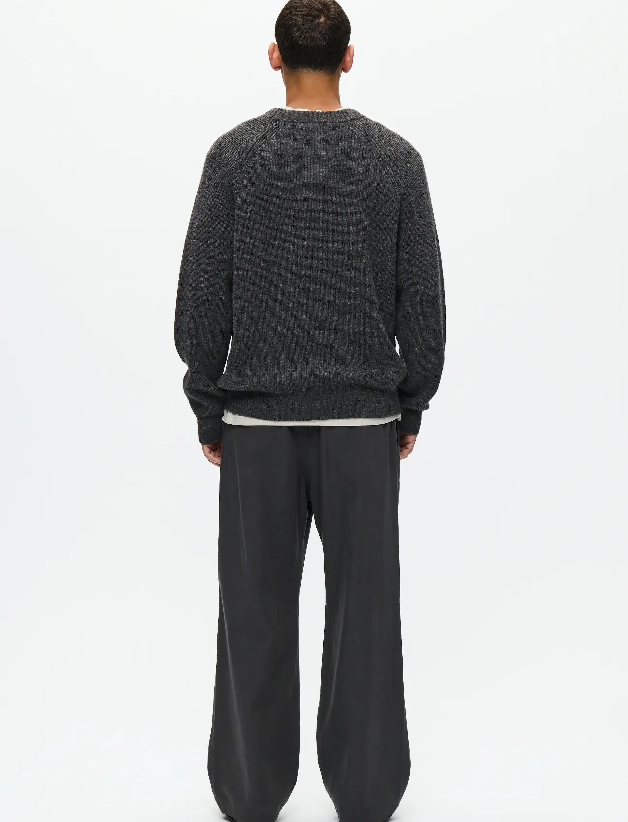 WOOD WOOD - WWKevin crew neck 25298 - okrągły dekolt - gray pinstripe melange - 3