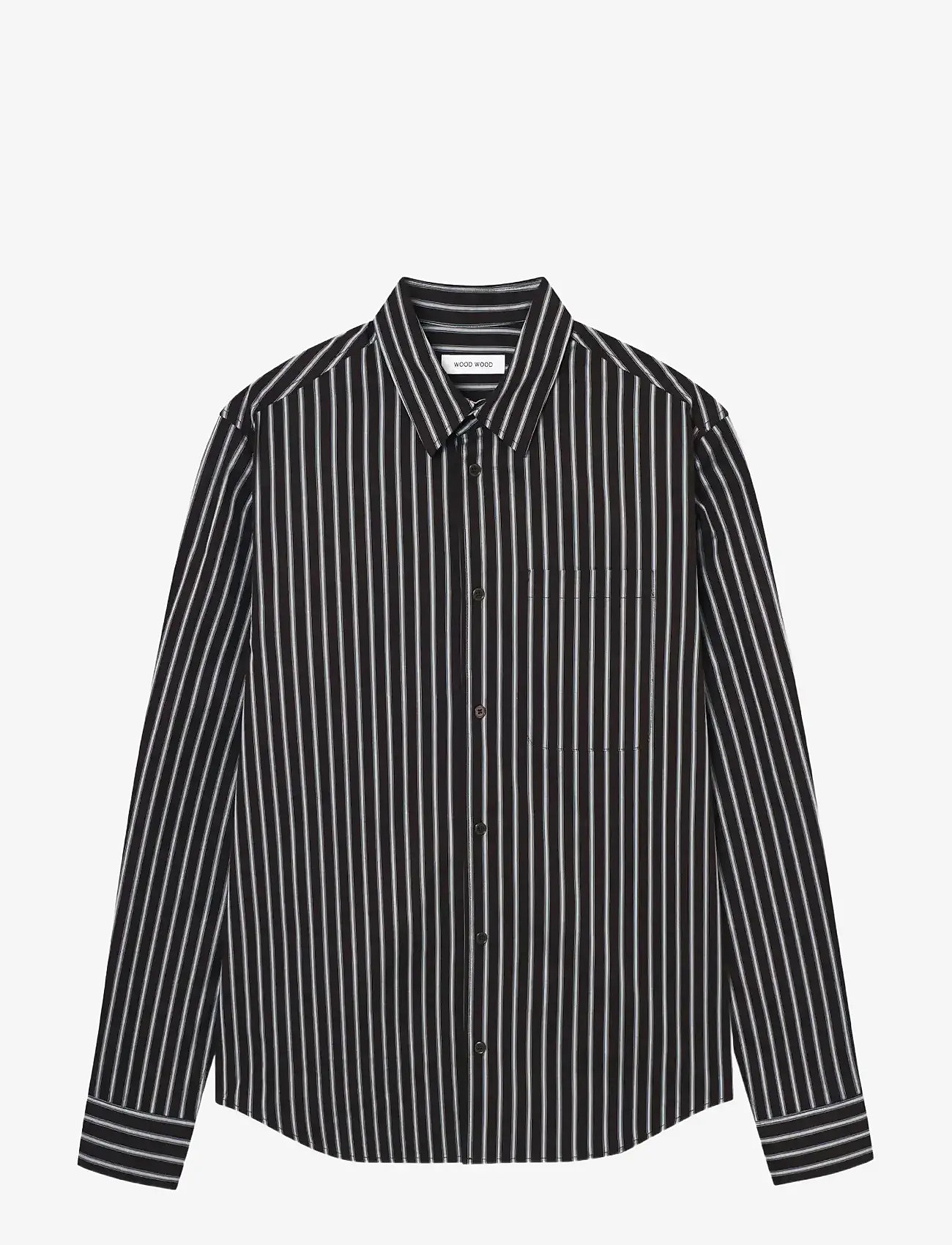 WOOD WOOD - WWNico shirt 25278 - raidalliset kauluspaidat - chocolate torte stripe - 1