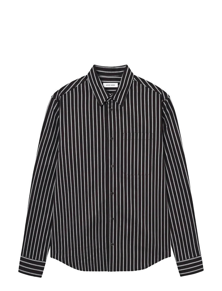 WOOD WOOD - WWNico shirt 25278 - stribede skjorter - chocolate torte stripe - 1