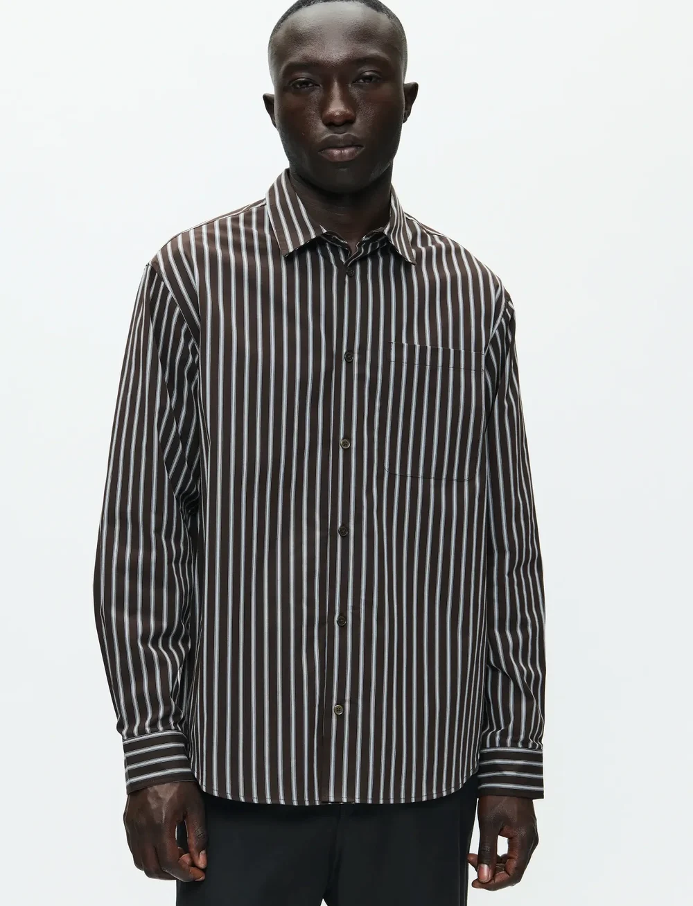 WOOD WOOD - WWNico shirt 25278 - randiga skjortor - chocolate torte stripe - 0