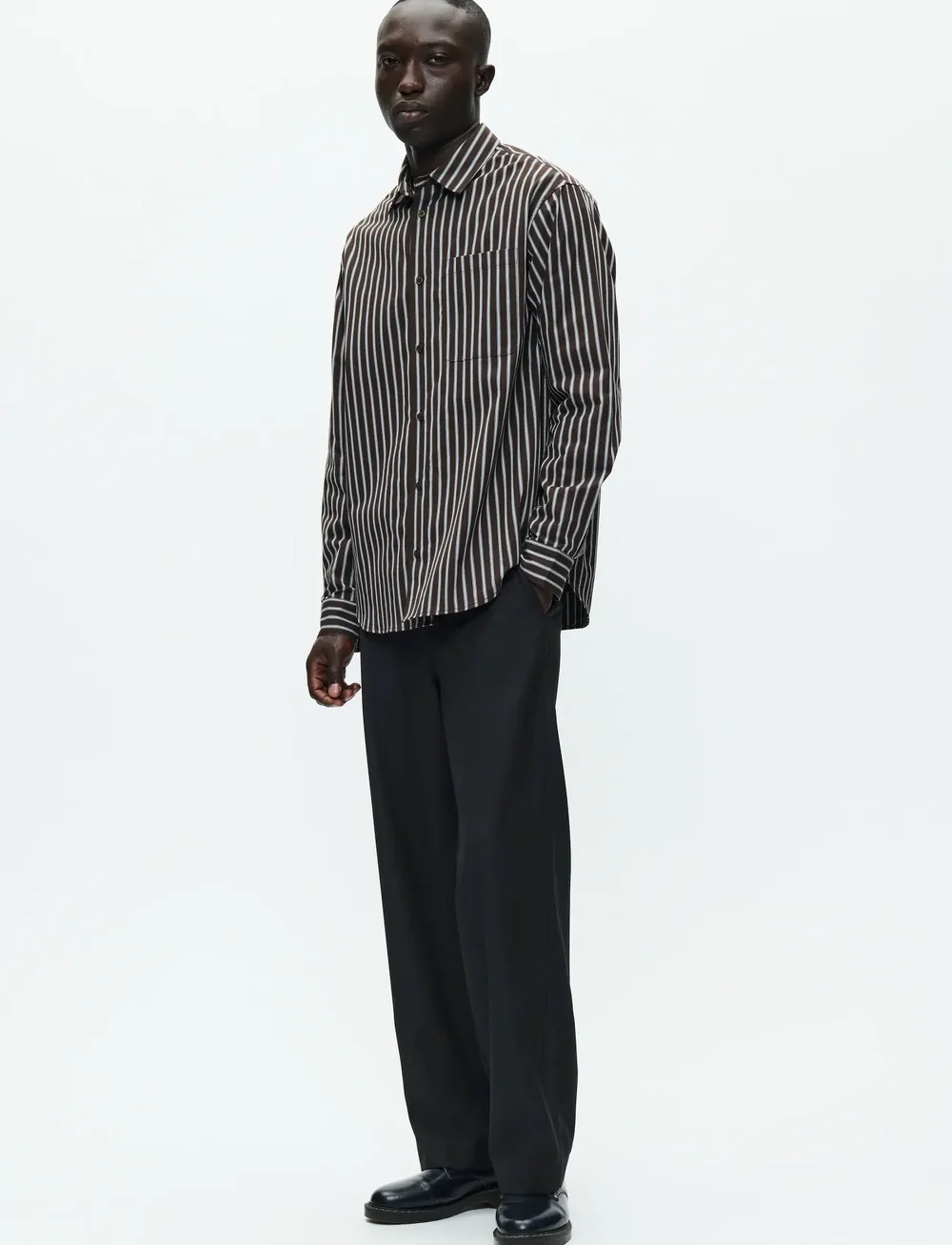 WOOD WOOD - WWNico shirt 25278 - randiga skjortor - chocolate torte stripe - 2