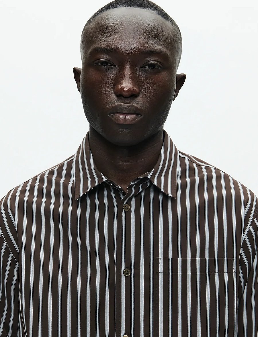 WOOD WOOD - WWNico shirt 25278 - stribede skjorter - chocolate torte stripe - 4