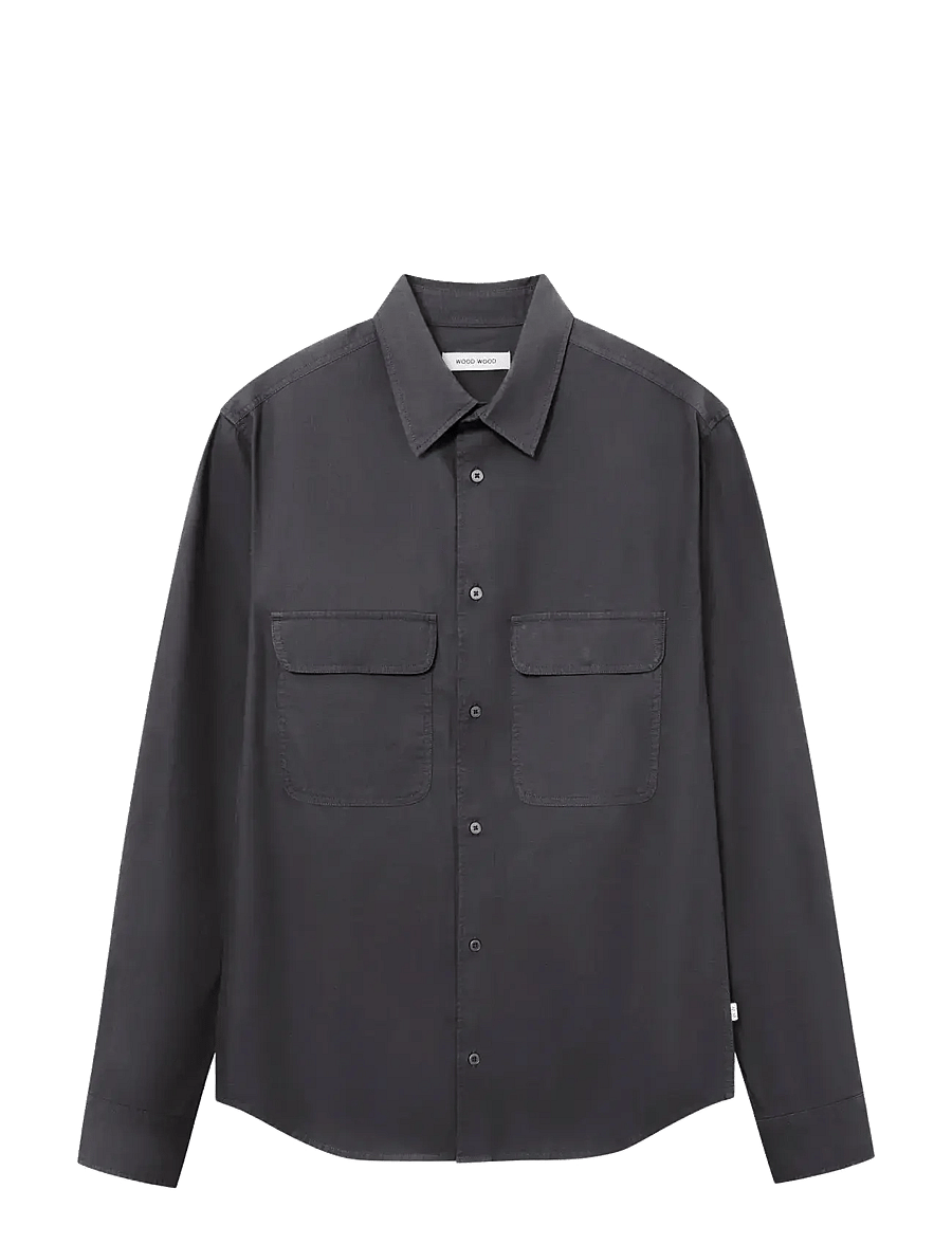WOOD WOOD - WWNico shirt 25279 - koszule casual - gray pinstripe - 1