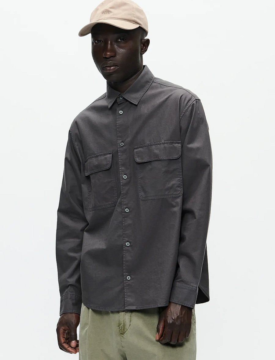 WOOD WOOD - WWNico shirt 25279 - koszule casual - gray pinstripe - 0