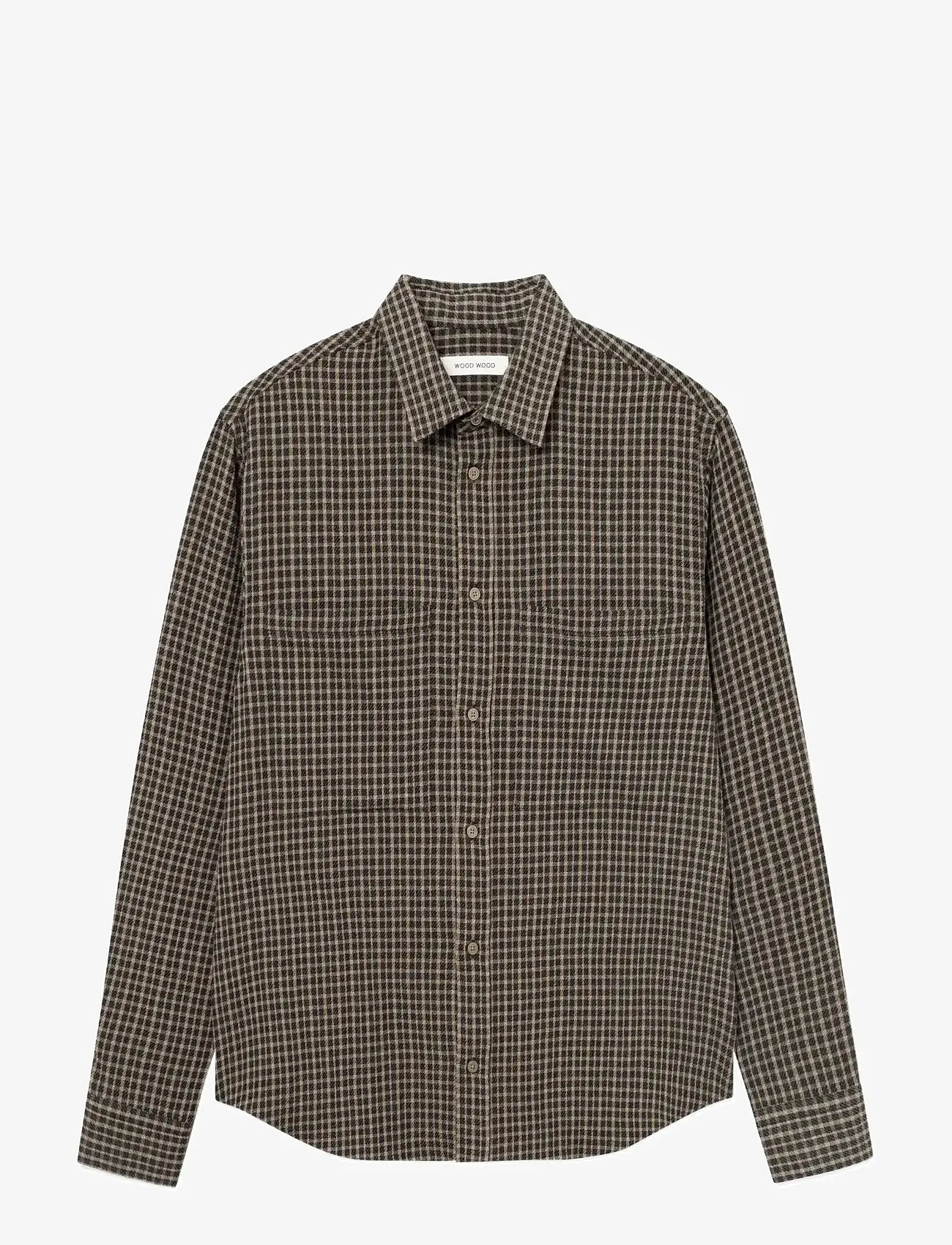 WOOD WOOD - WWNico shirt 25280 - ruudulised särgid - greige check - 1