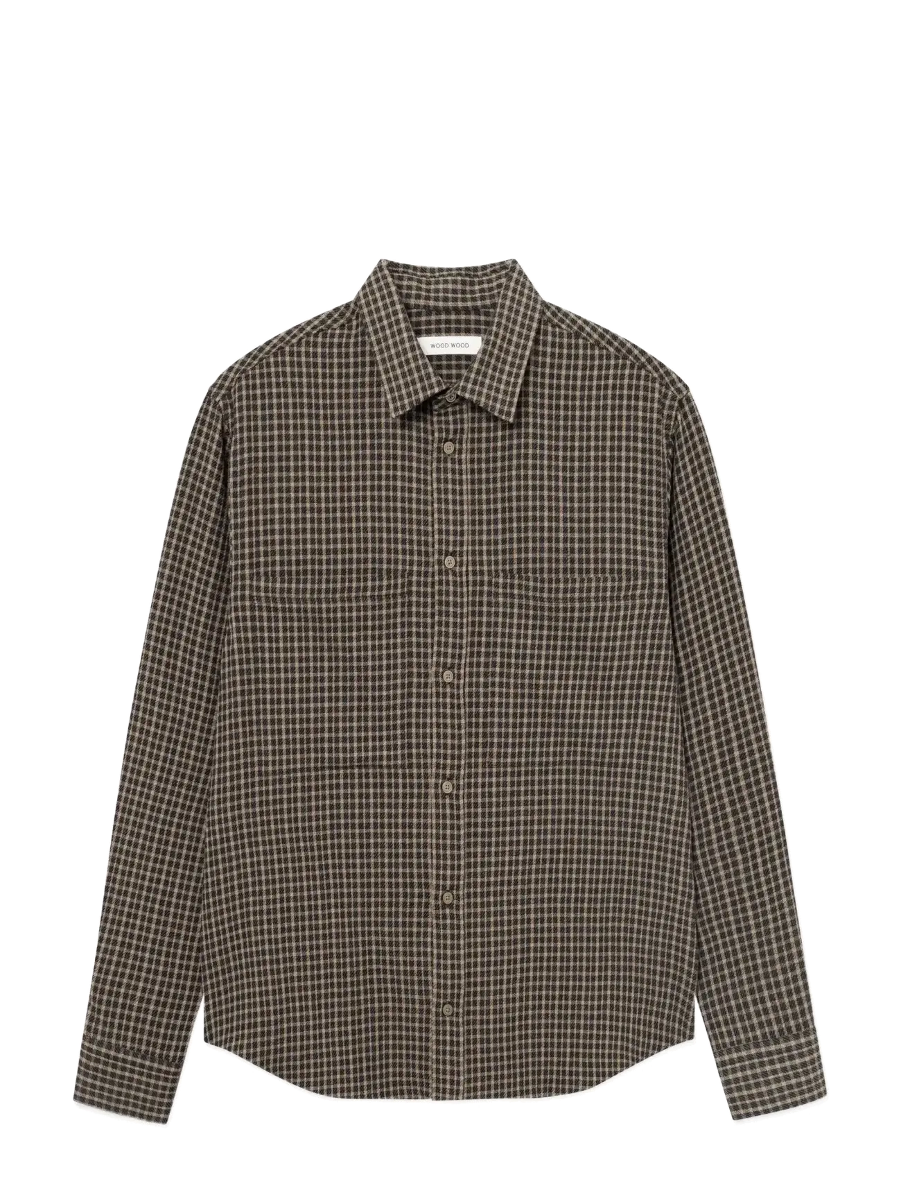 WOOD WOOD WWNico shirt 25280 - Tøj - GREIGE CHECK / brown