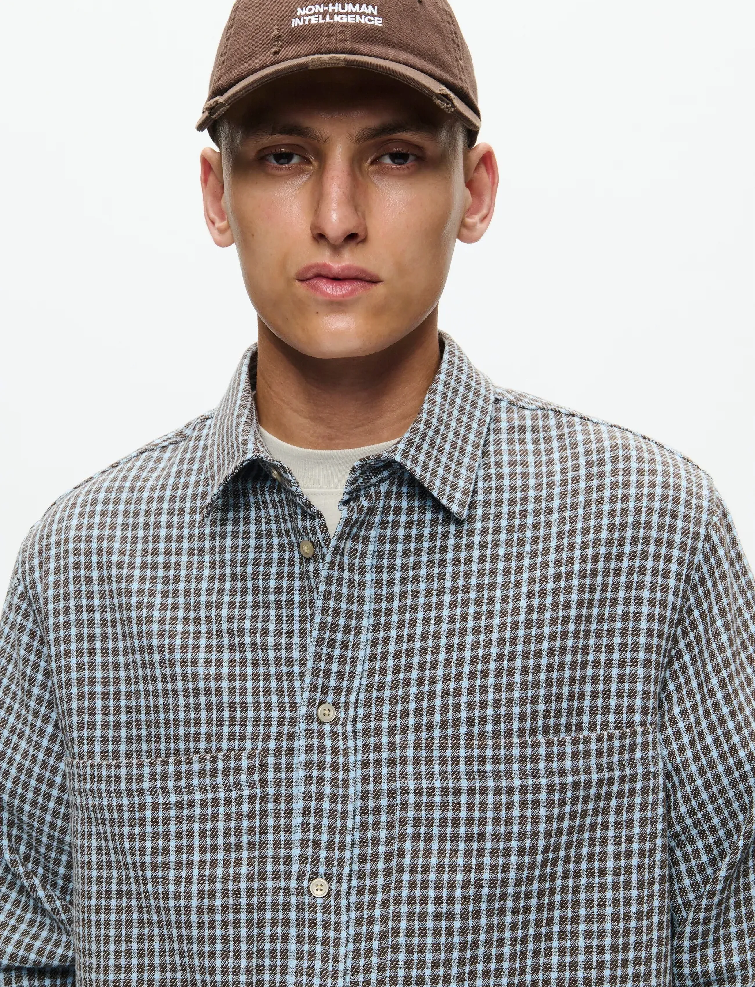 WOOD WOOD - WWNico shirt 25280 - subdued blue check - 2