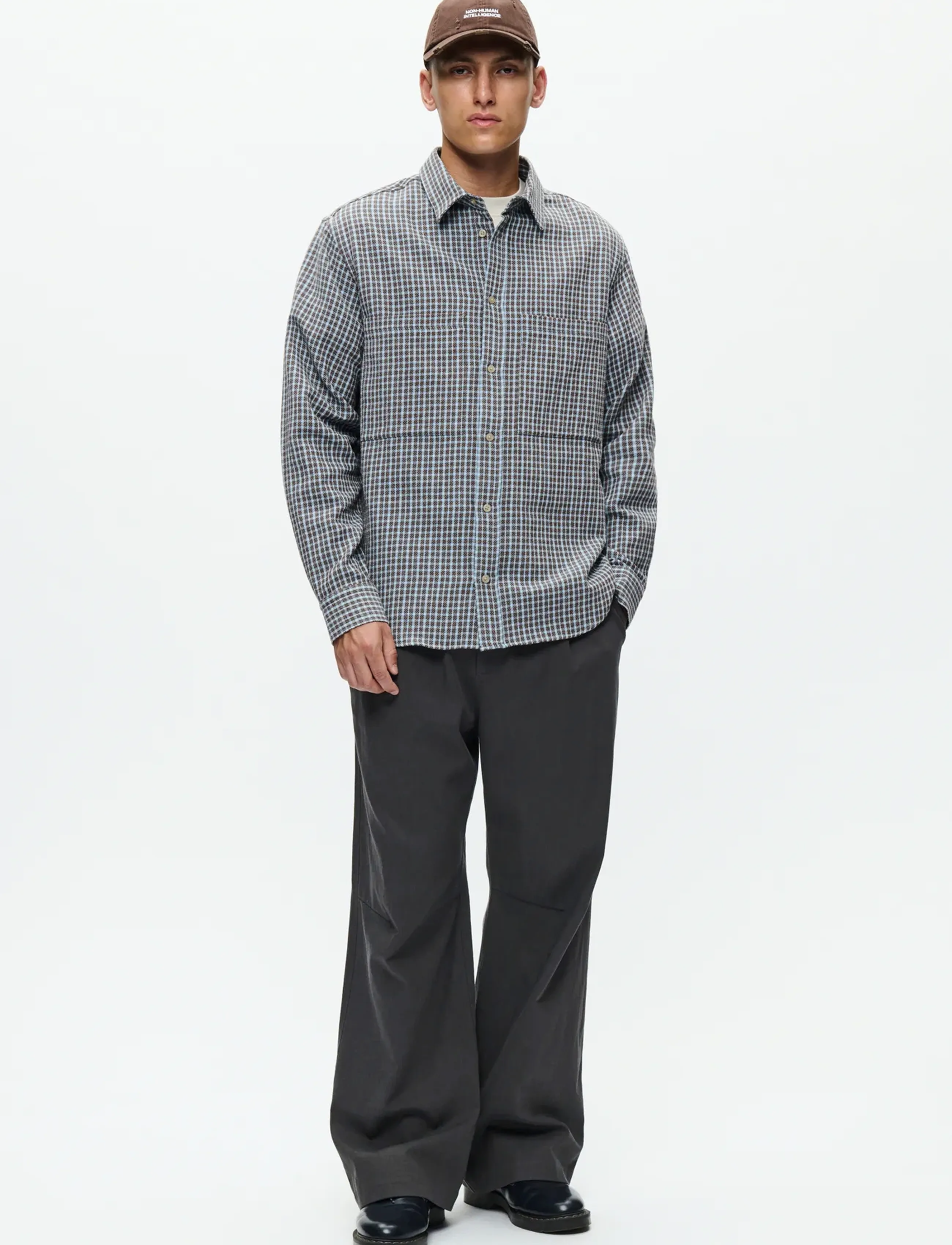WOOD WOOD - WWNico shirt 25280 - subdued blue check - 3